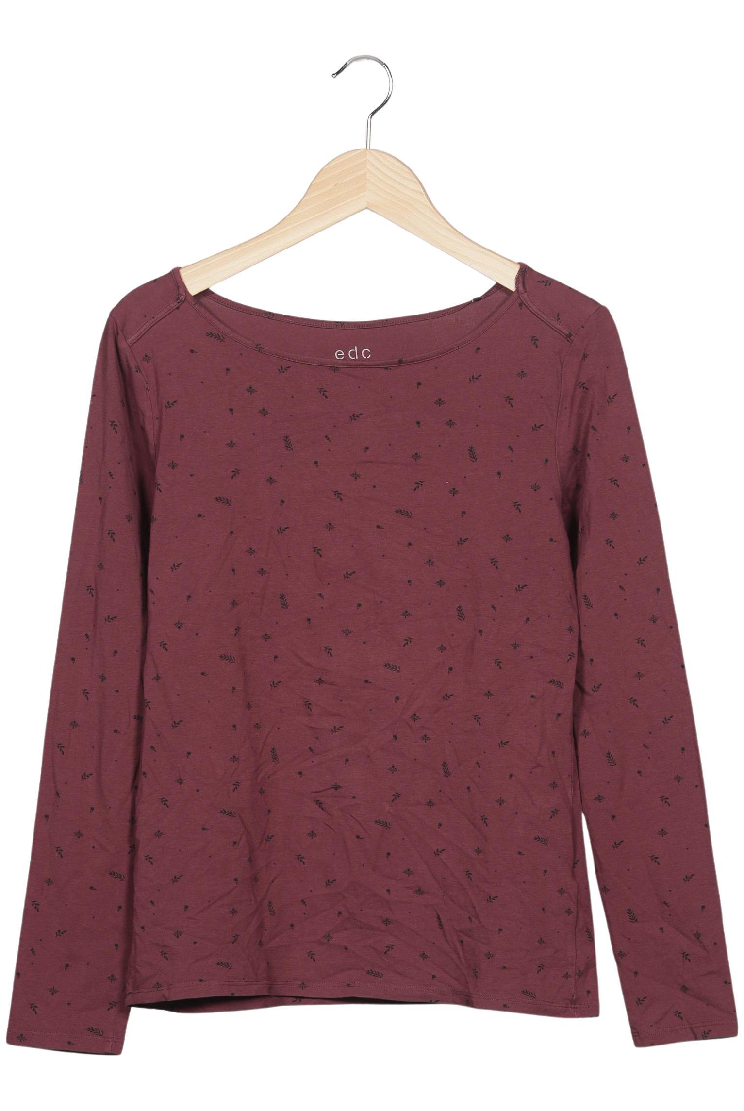 

edc by Esprit Damen Langarmshirt, bordeaux, Gr. 42