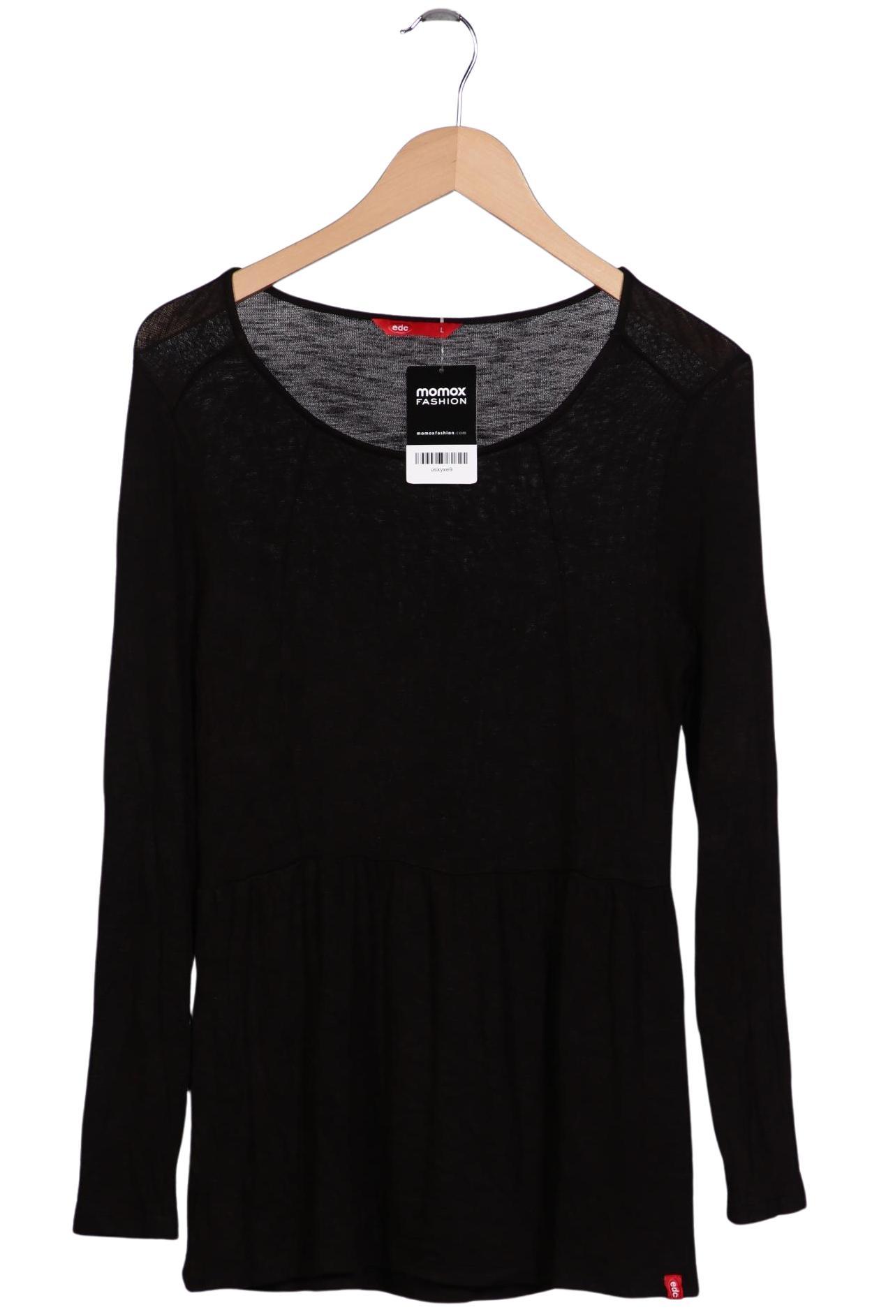 

edc by Esprit Damen Langarmshirt, schwarz, Gr. 42