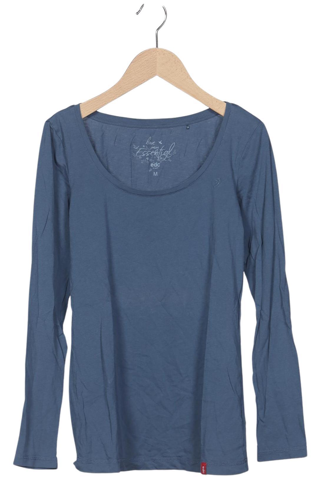 

edc by Esprit Damen Langarmshirt, blau, Gr. 38