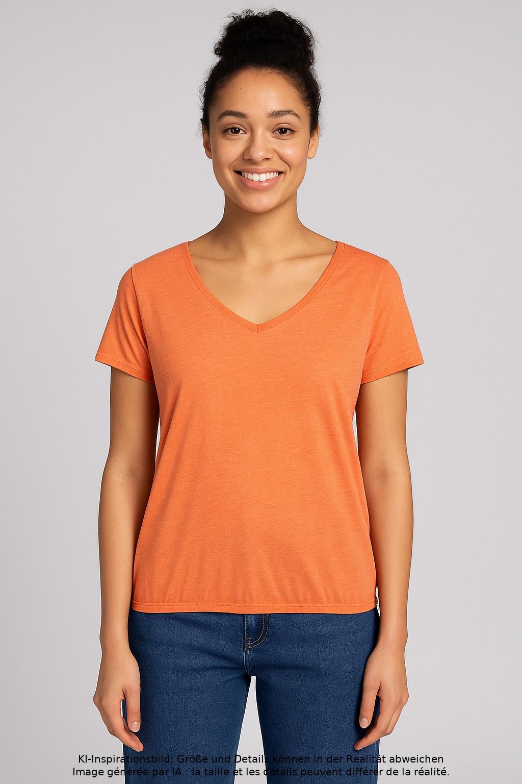 

edc by Esprit Damen T-Shirt, orange, Gr. 34