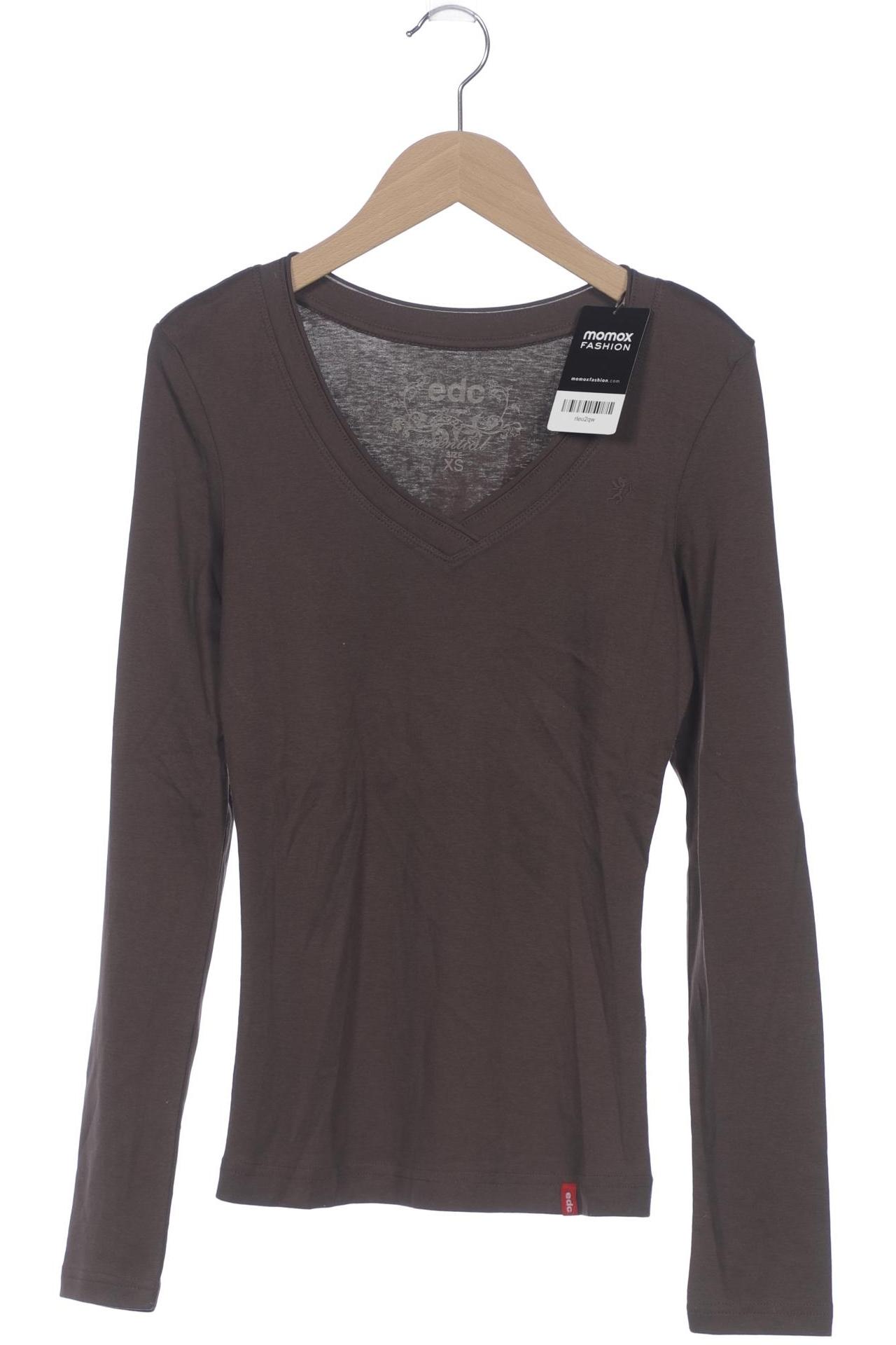 

edc by Esprit Damen Langarmshirt, braun, Gr. 34
