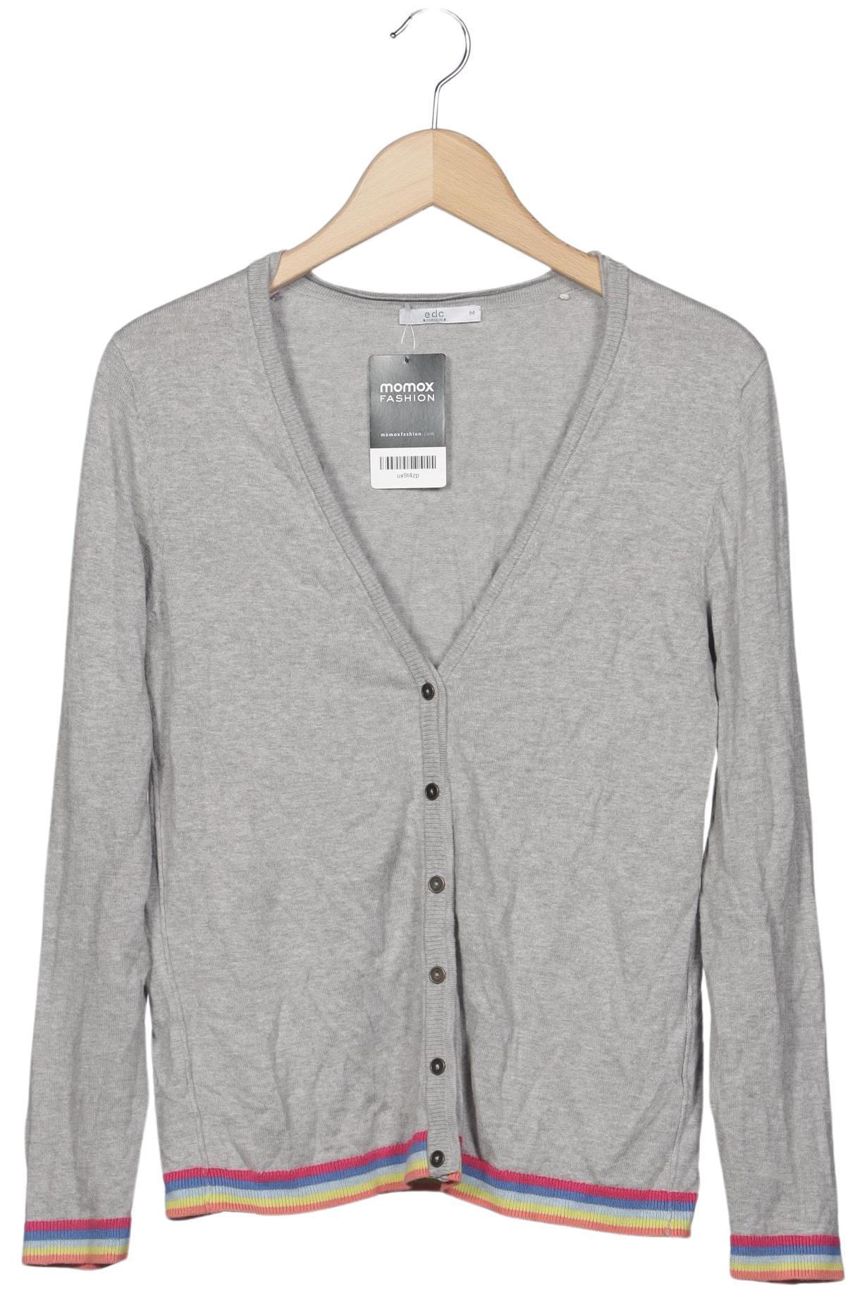 

edc by Esprit Damen Strickjacke, grau, Gr. 38