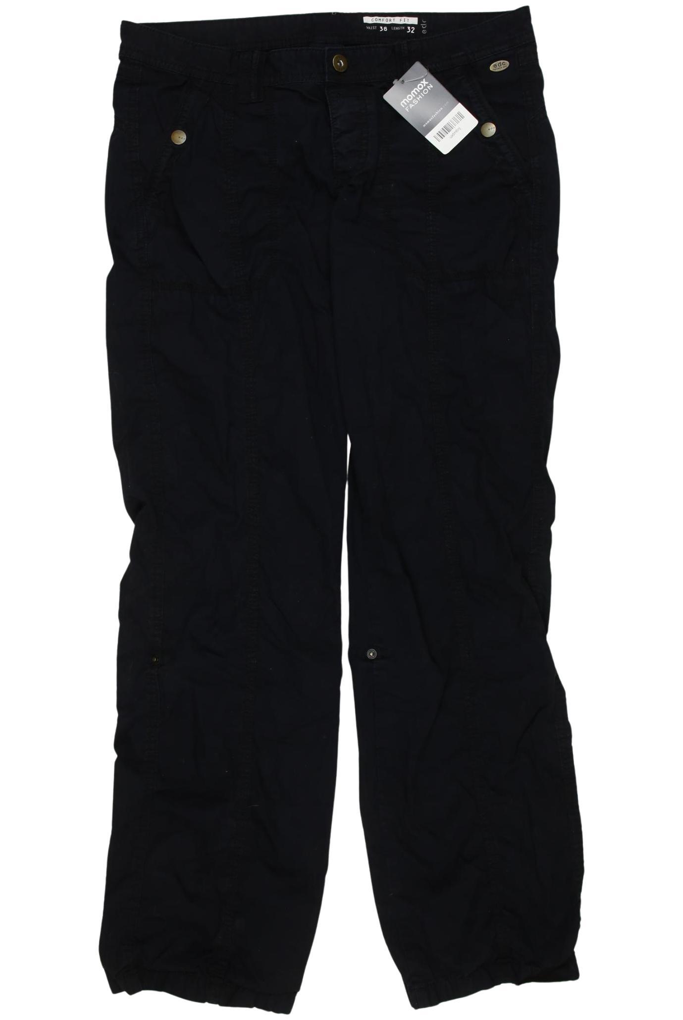 

edc by Esprit Damen Stoffhose, schwarz, Gr. 38