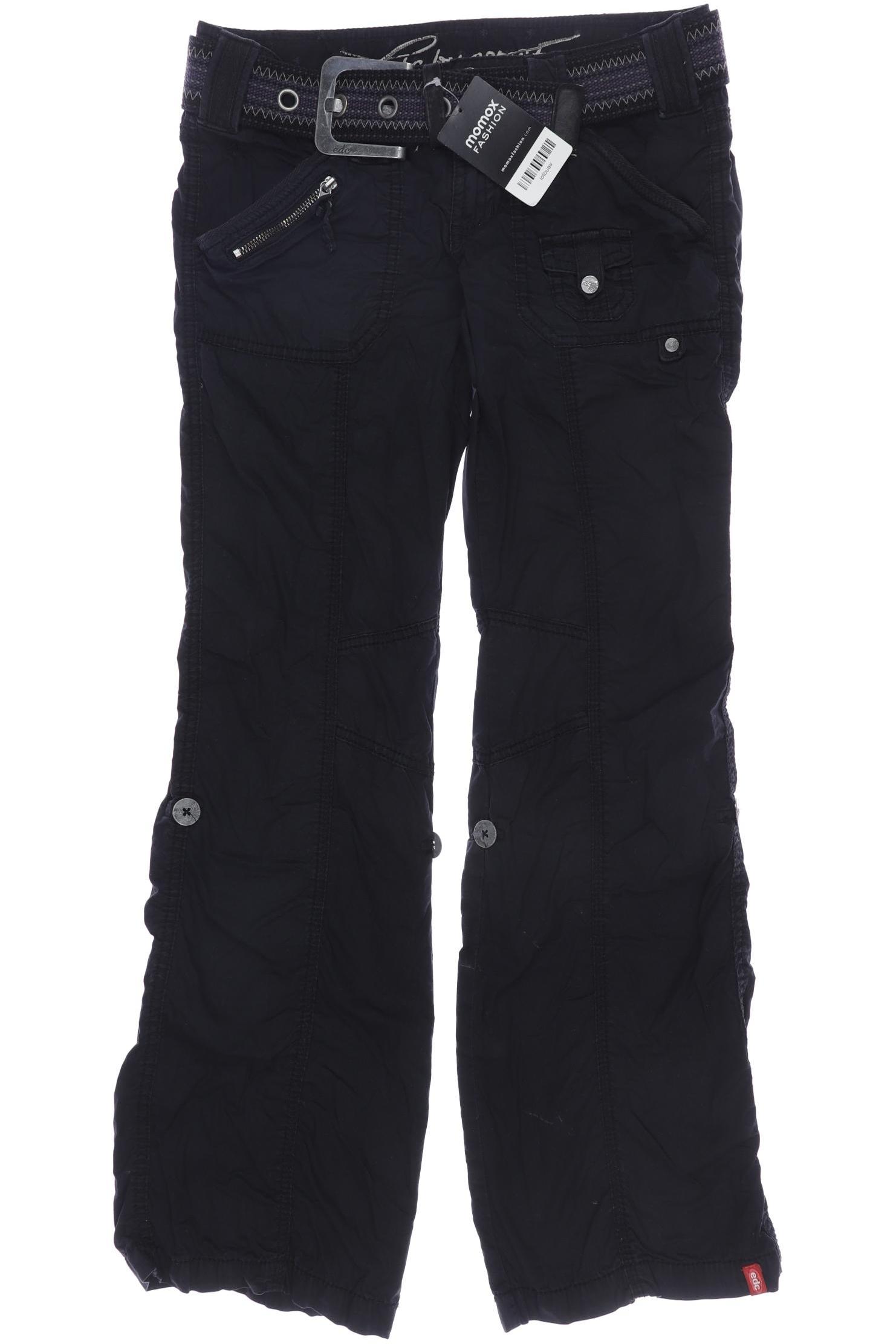 

edc by Esprit Damen Stoffhose, marineblau, Gr. 32