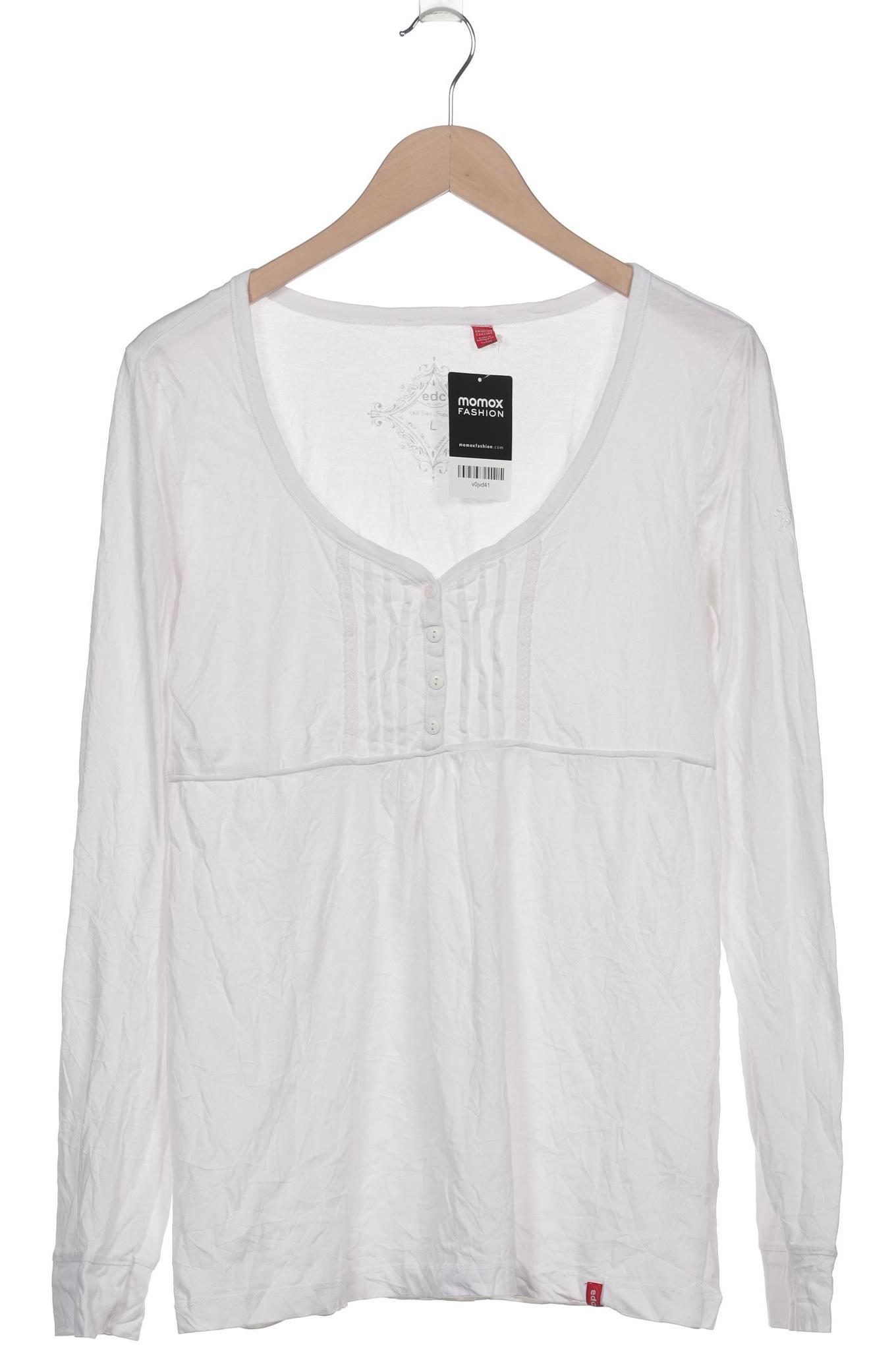 

edc by Esprit Damen Langarmshirt, weiß, Gr. 42