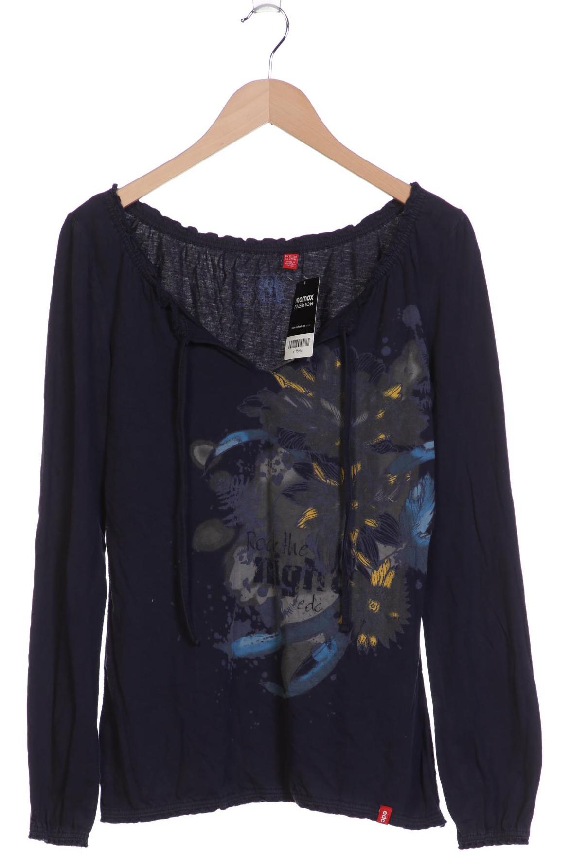 

edc by Esprit Damen Langarmshirt, marineblau, Gr. 38