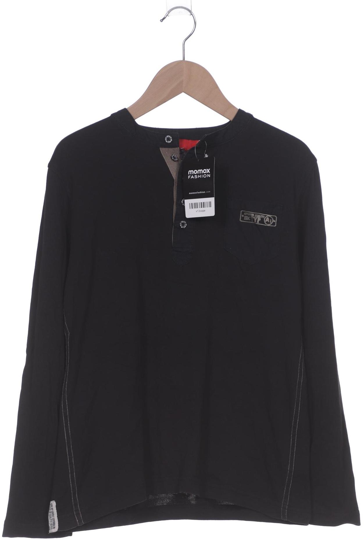 

edc by Esprit Damen Langarmshirt, schwarz, Gr. 38