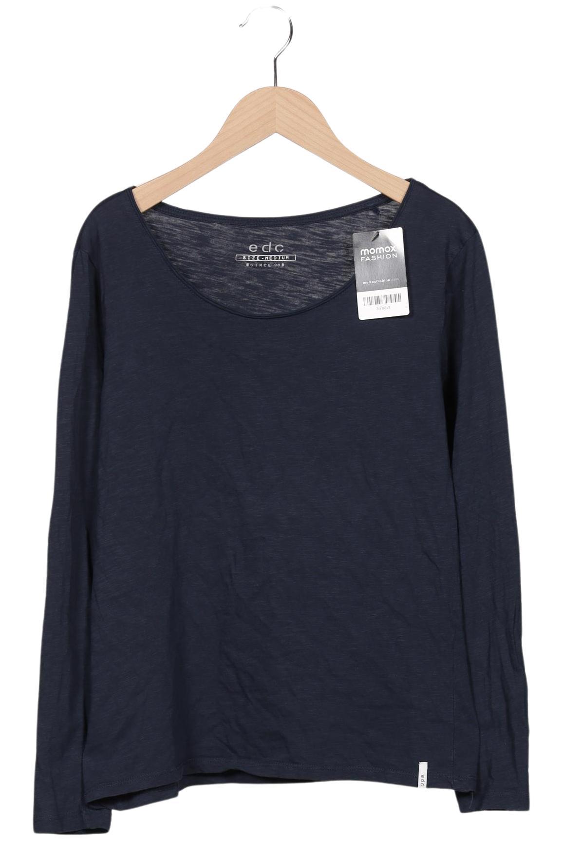 

edc by Esprit Damen Langarmshirt, marineblau, Gr. 38