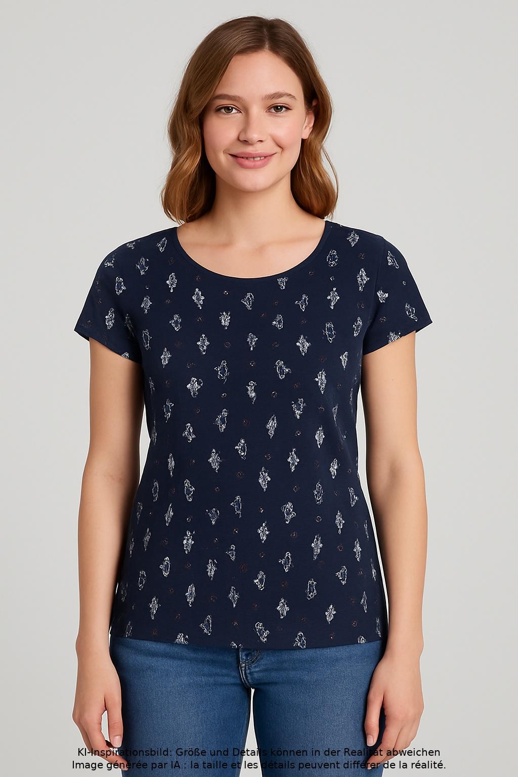 

edc by Esprit Damen T-Shirt, marineblau, Gr. 38