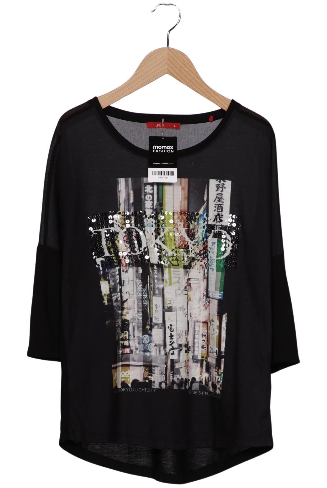 

edc by Esprit Damen Langarmshirt, schwarz, Gr. 36