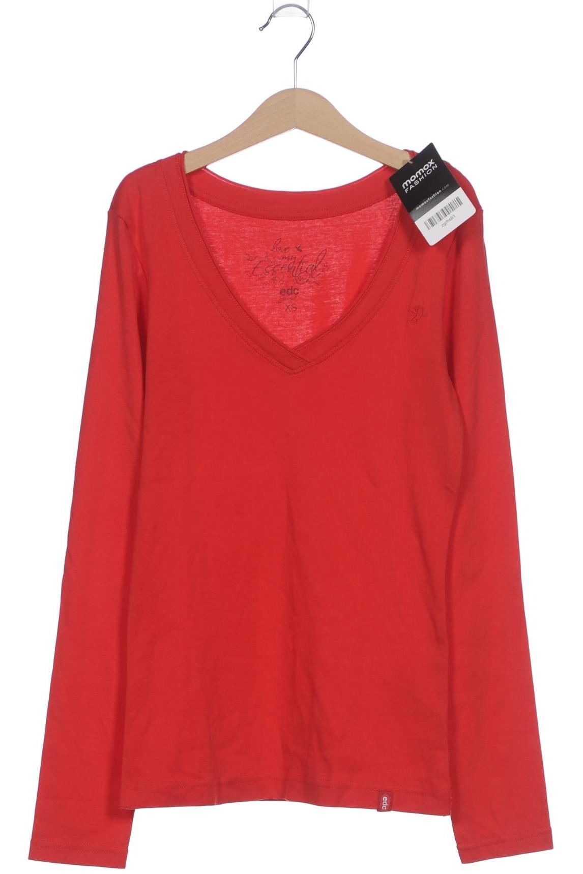 

edc by Esprit Damen Langarmshirt, rot, Gr. 34