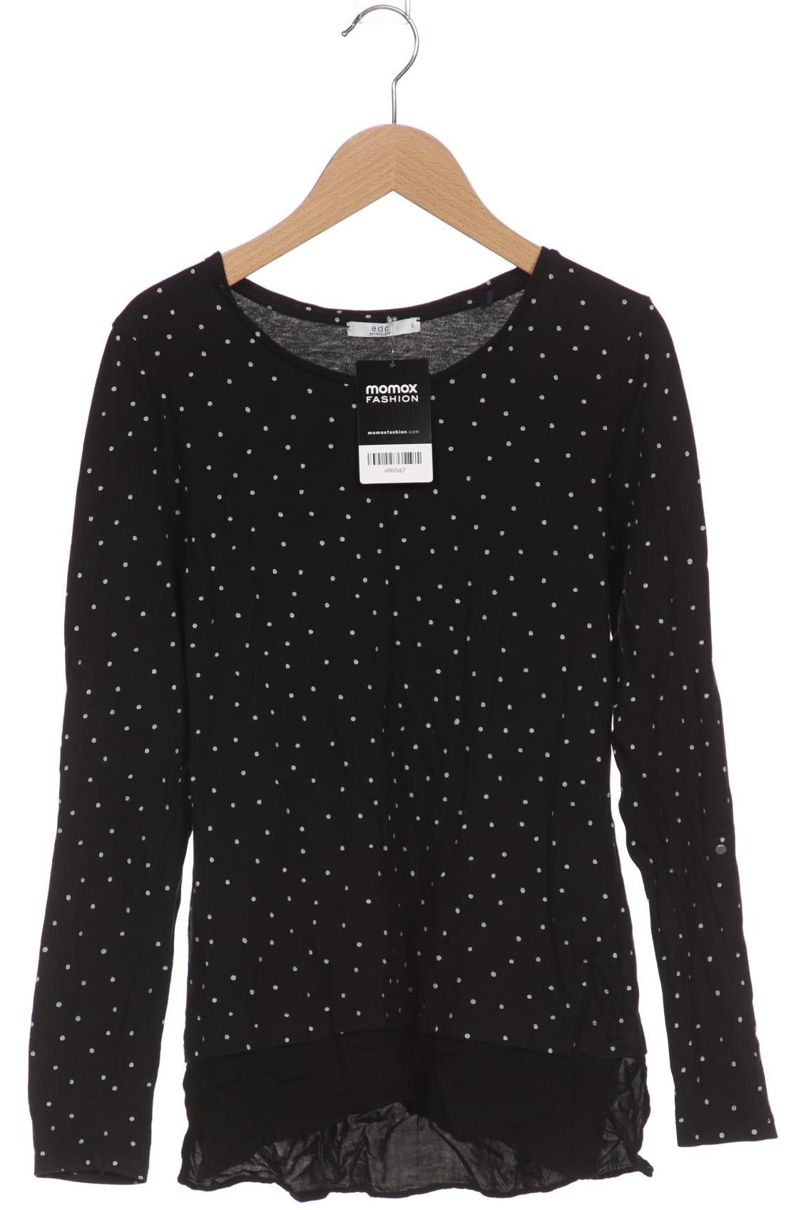 

edc by Esprit Damen Langarmshirt, schwarz, Gr. 36