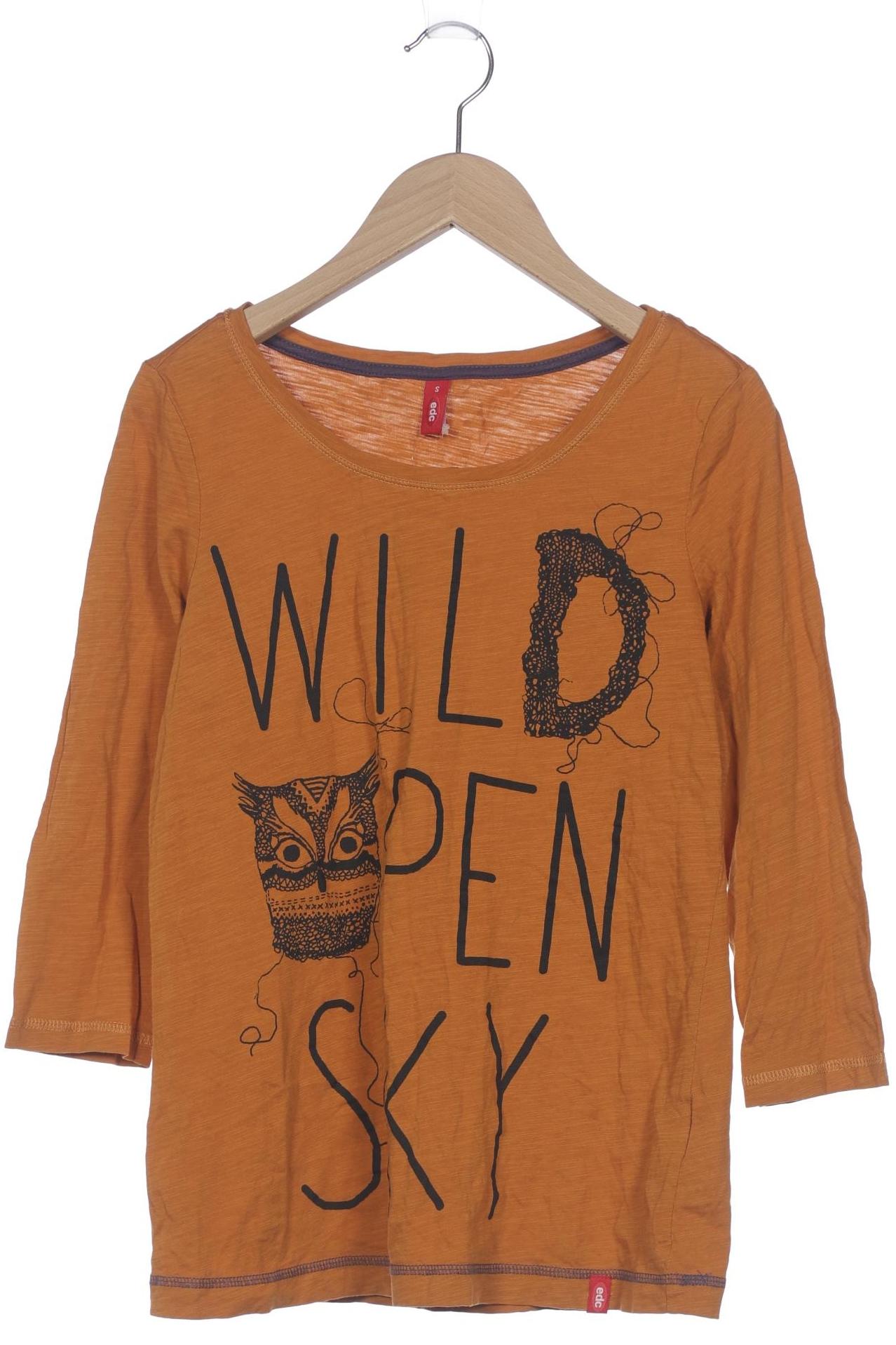 

edc by Esprit Damen Langarmshirt, orange, Gr. 36