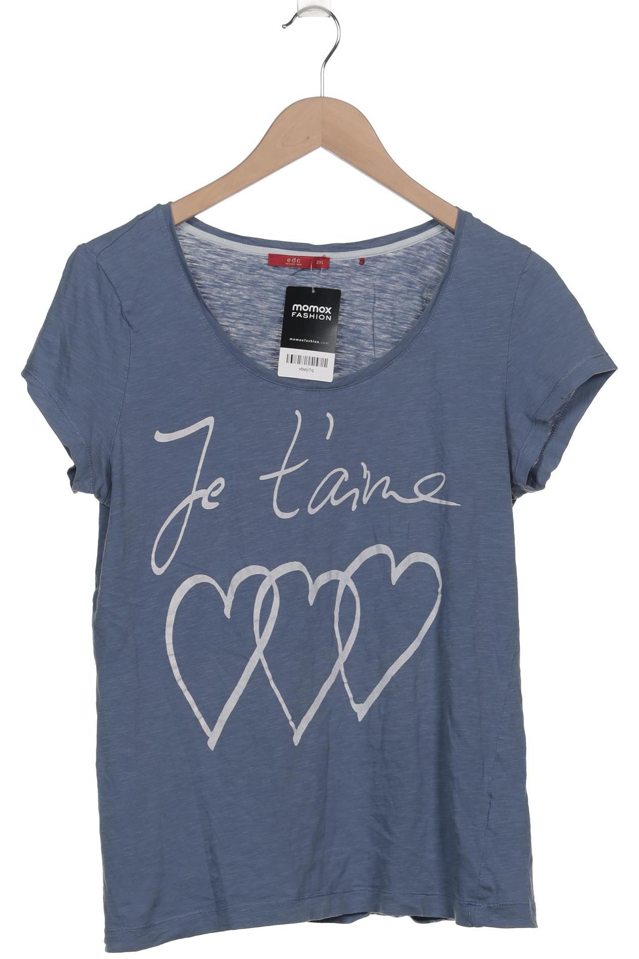 

edc by Esprit Damen T-Shirt, blau, Gr. 46
