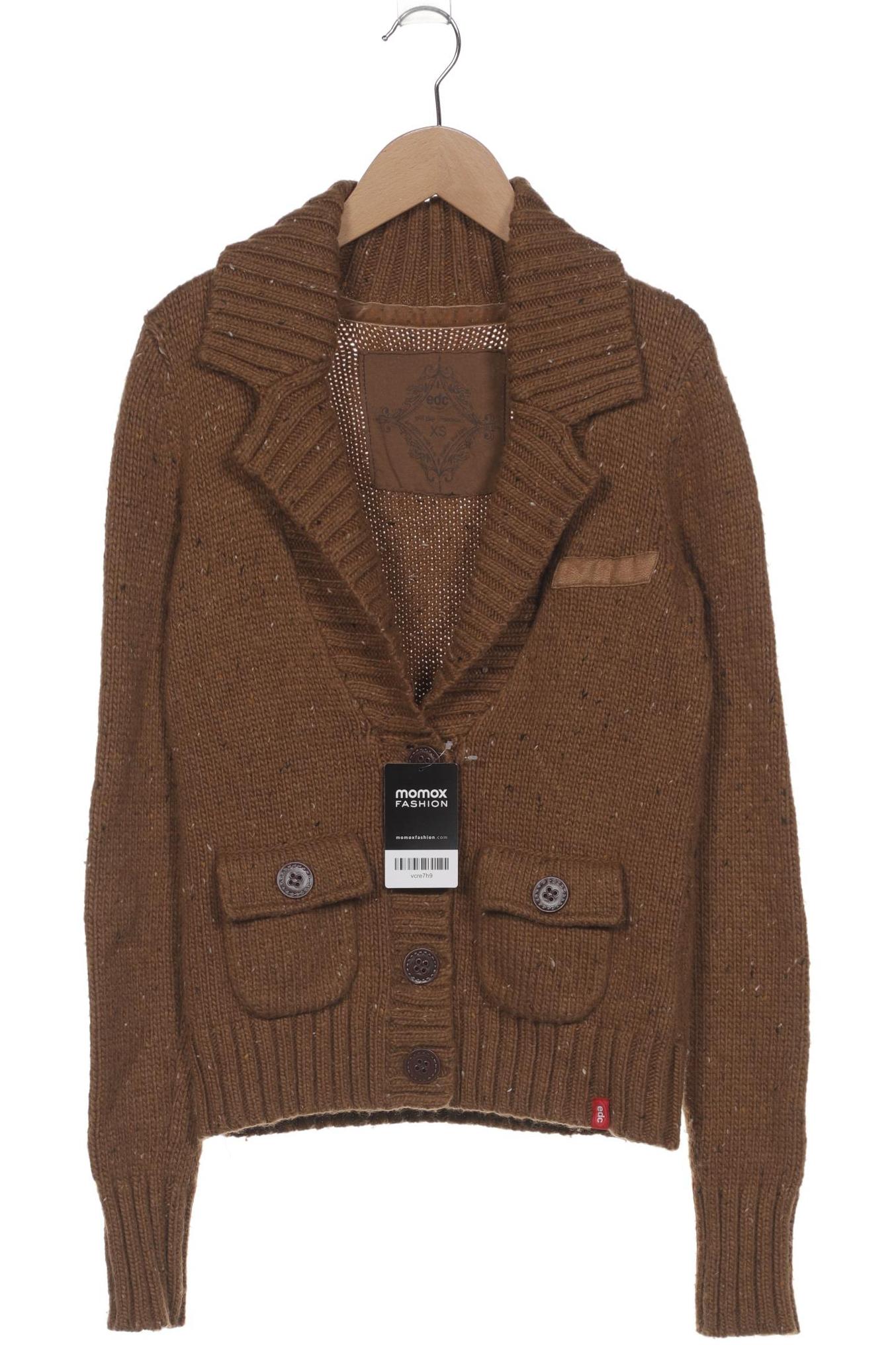 

edc by Esprit Damen Strickjacke, braun, Gr. 34