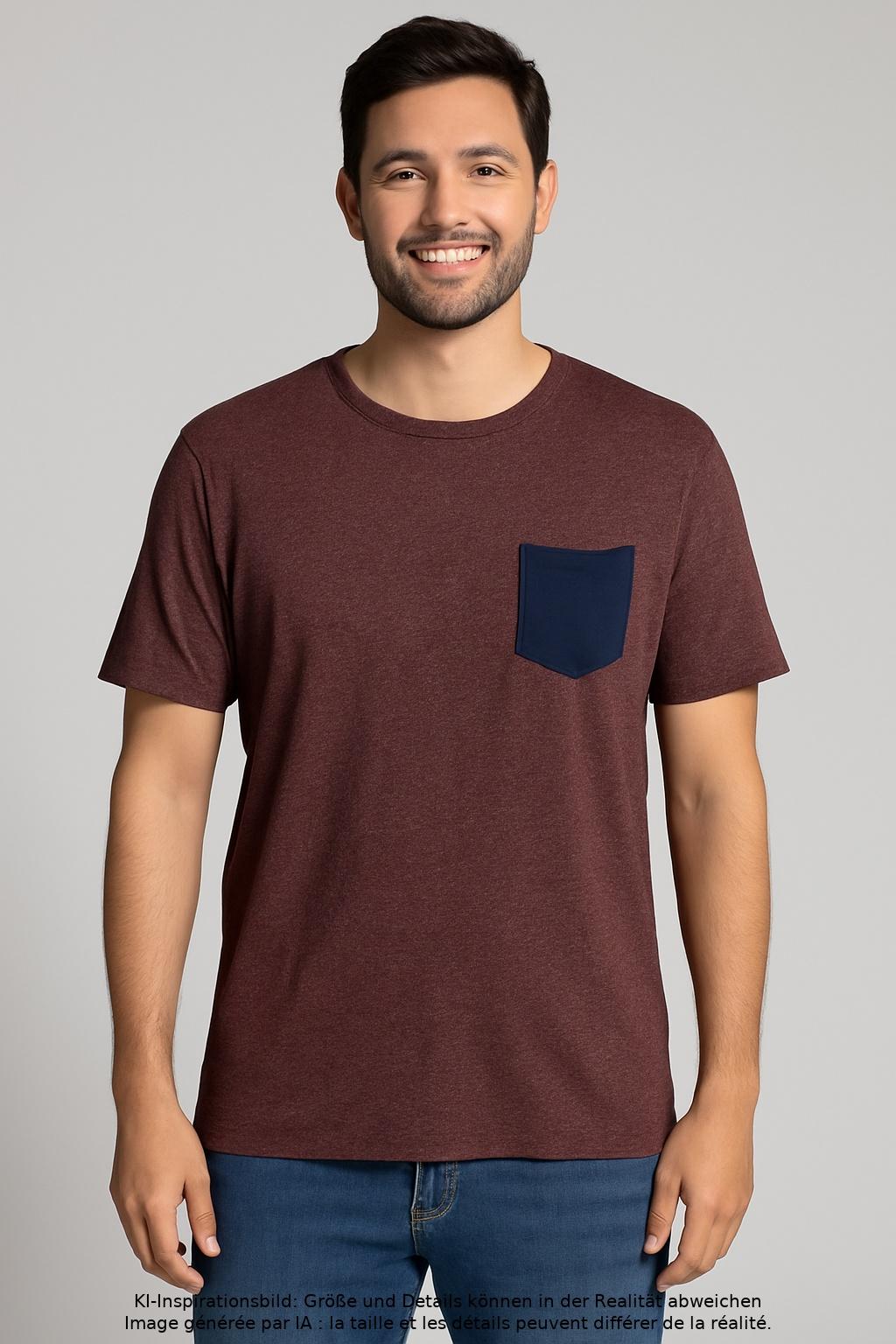 Thumbnail - edc by Esprit Herren T-Shirt, bordeaux, Gr. 54
