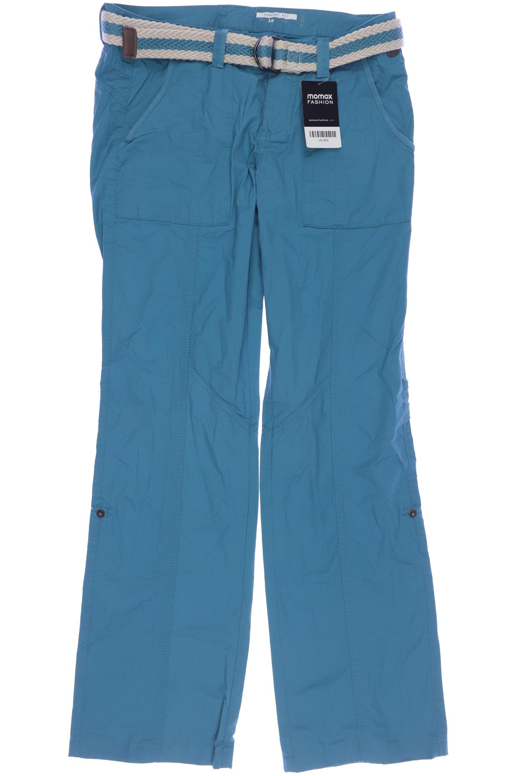 

edc by Esprit Damen Stoffhose, türkis, Gr. 38