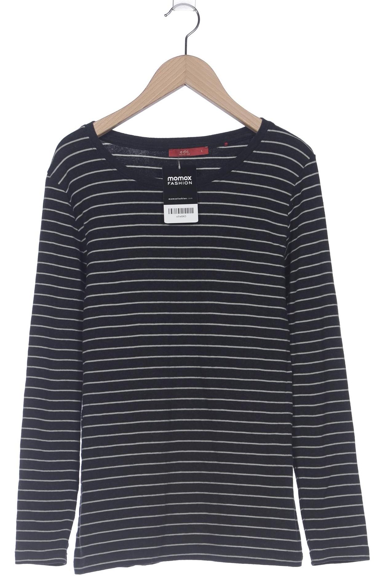 

edc by Esprit Damen Langarmshirt, schwarz, Gr. 42