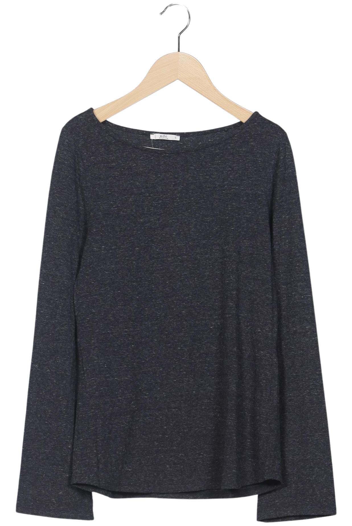 

edc by Esprit Damen Langarmshirt, marineblau, Gr. 36
