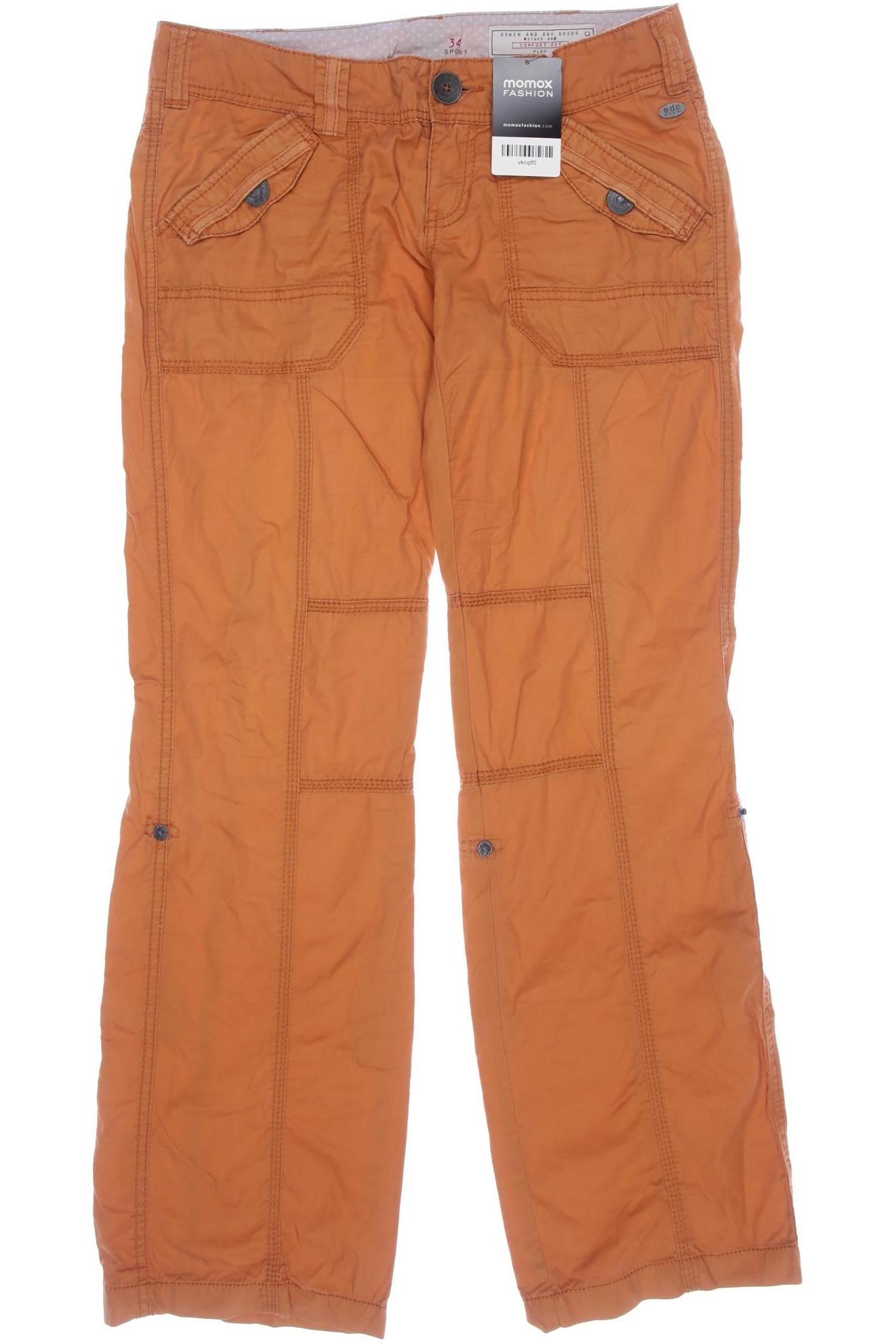 

edc by Esprit Damen Stoffhose, orange, Gr. 34