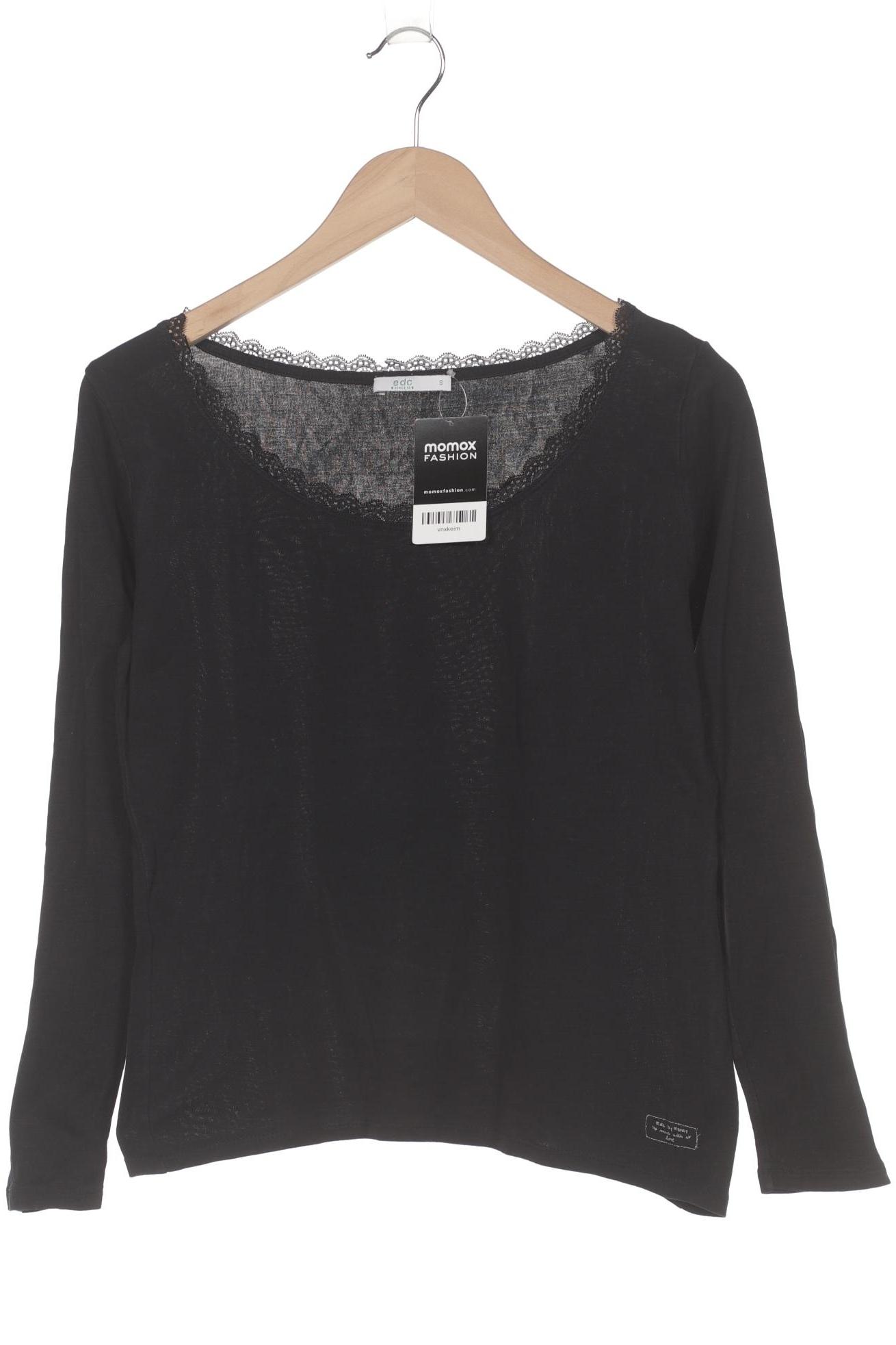 

edc by Esprit Damen Langarmshirt, schwarz, Gr. 36