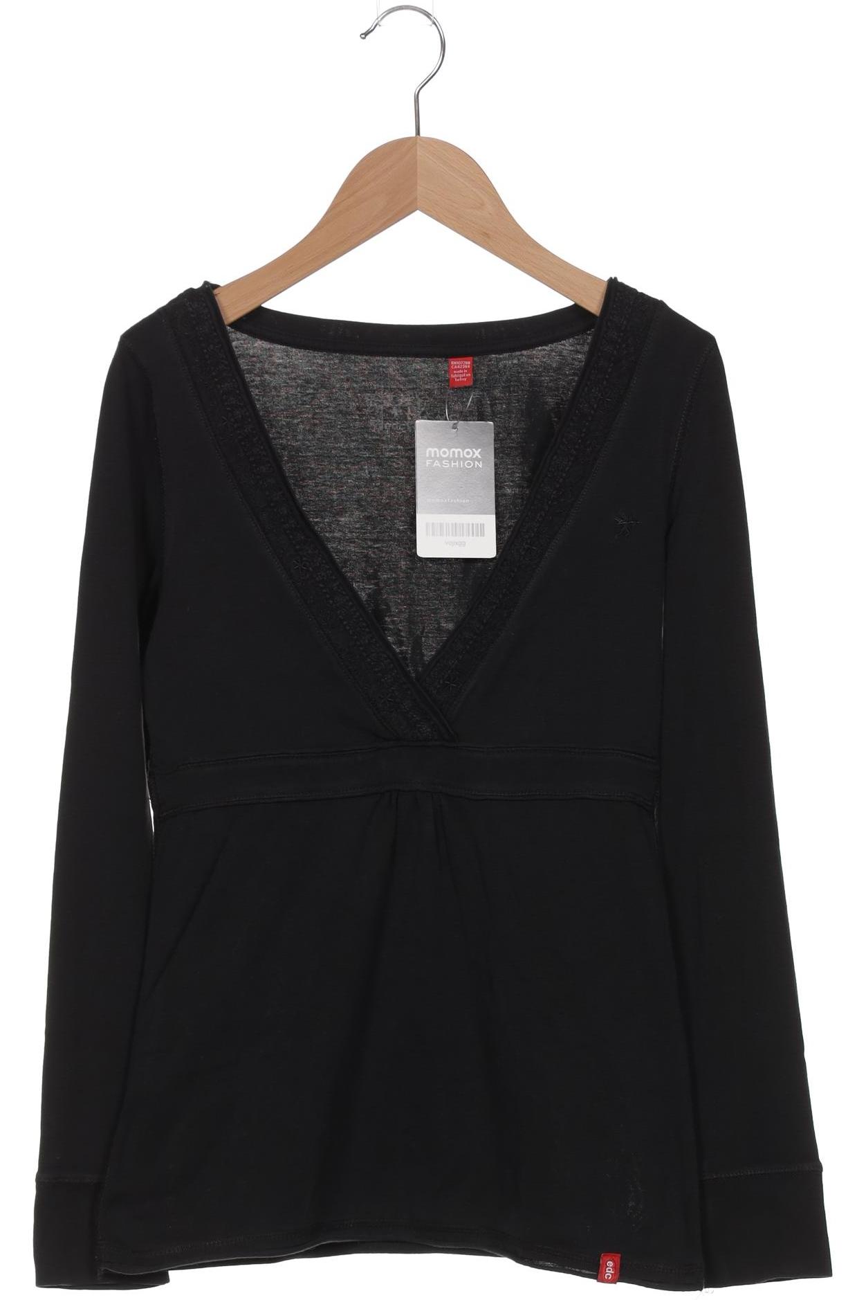 

edc by Esprit Damen Langarmshirt, schwarz, Gr. 34