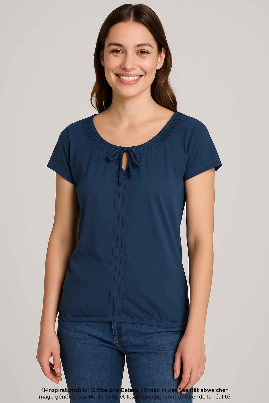 

edc by Esprit Damen T-Shirt, marineblau, Gr. 36