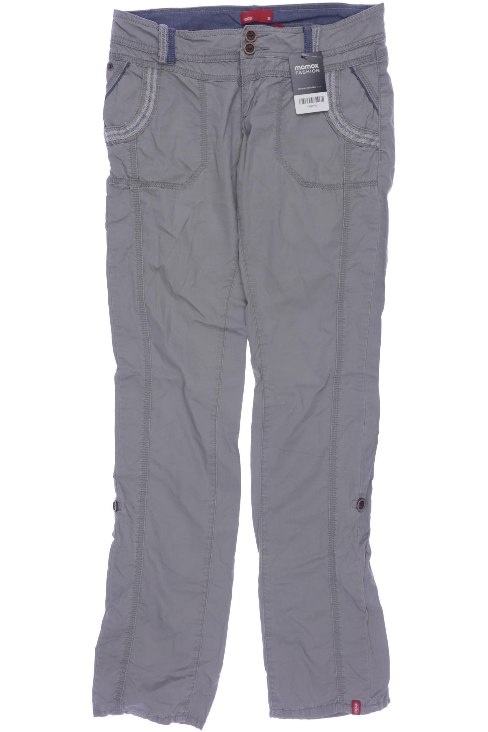 

edc by Esprit Damen Stoffhose, grau, Gr. 36