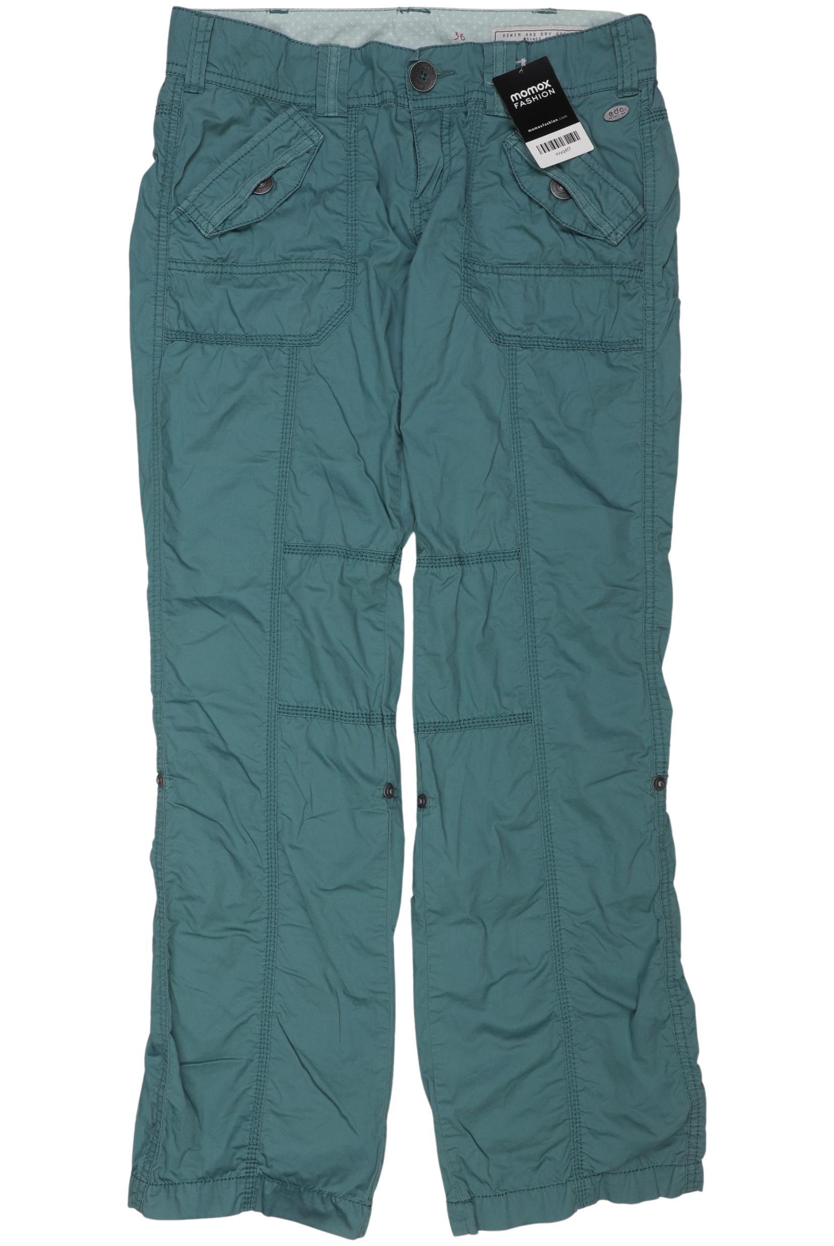 

edc by Esprit Damen Stoffhose, türkis, Gr. 36