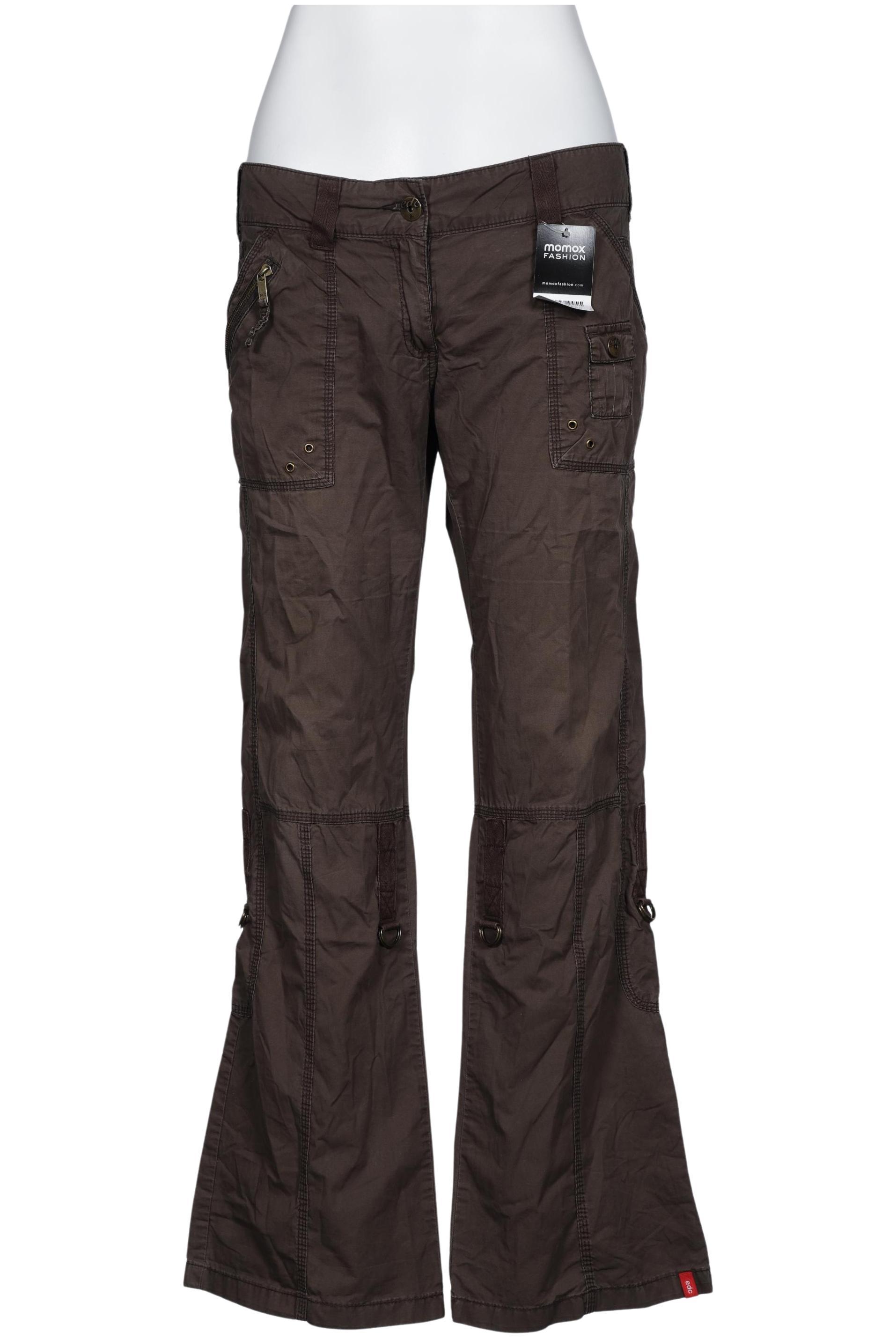 

edc by Esprit Damen Stoffhose, braun, Gr. 42