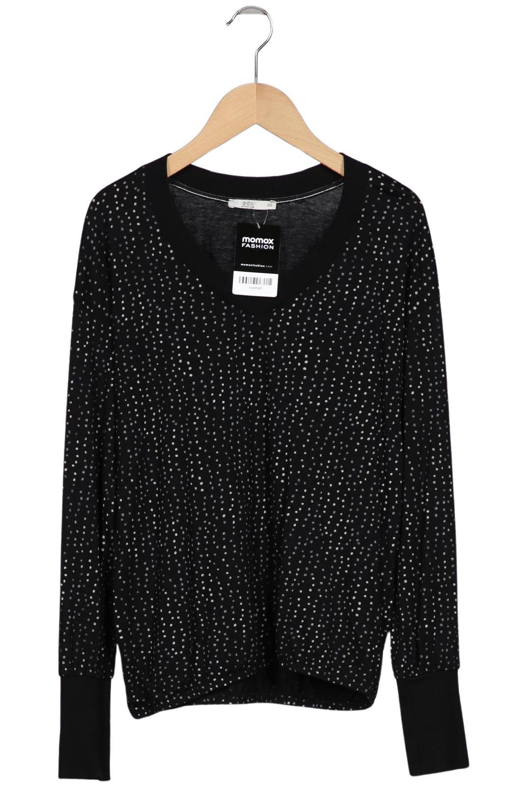 

edc by Esprit Damen Langarmshirt, schwarz, Gr. 34