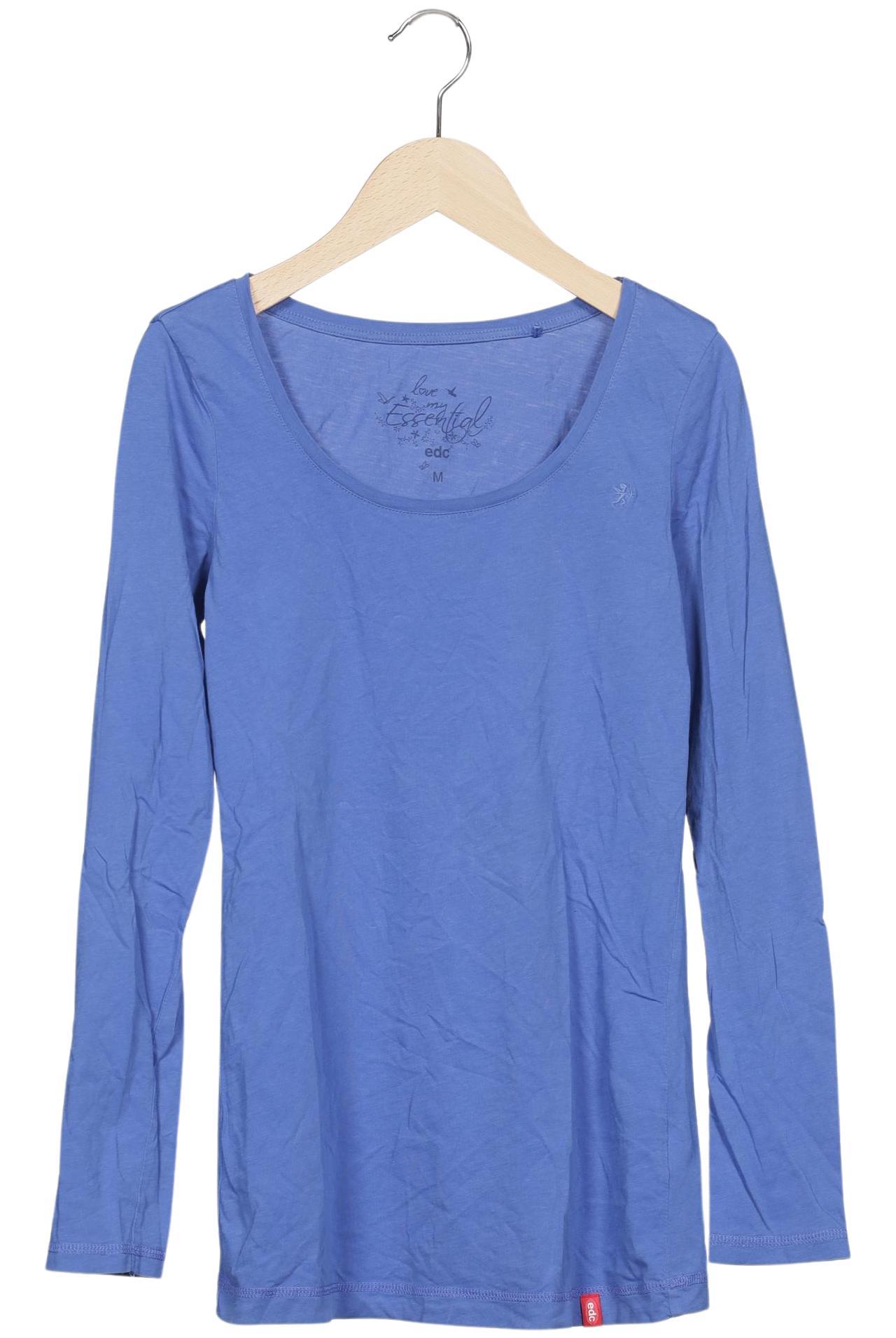 

edc by Esprit Damen Langarmshirt, blau, Gr. 38