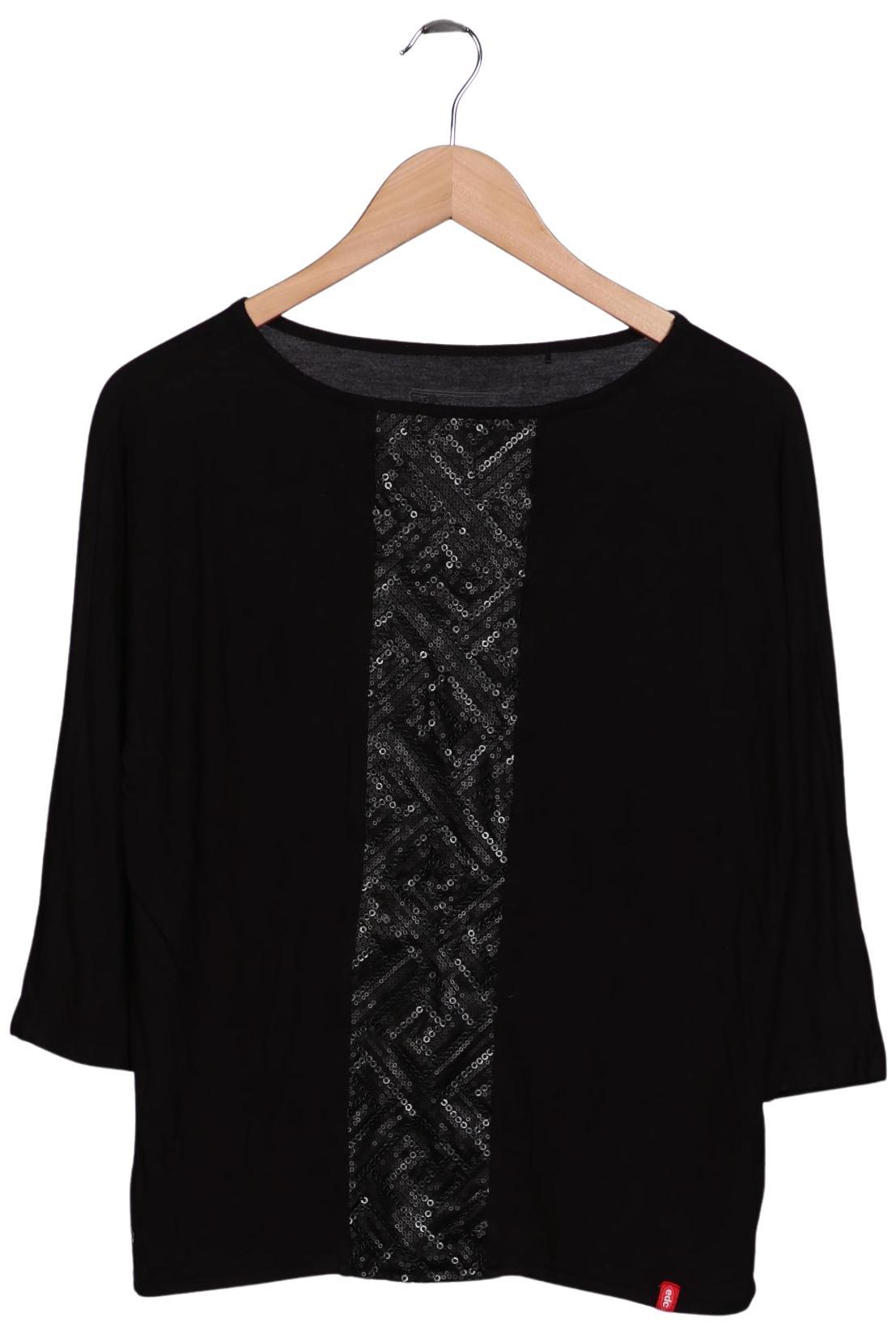 

edc by Esprit Damen Langarmshirt, schwarz, Gr. 36