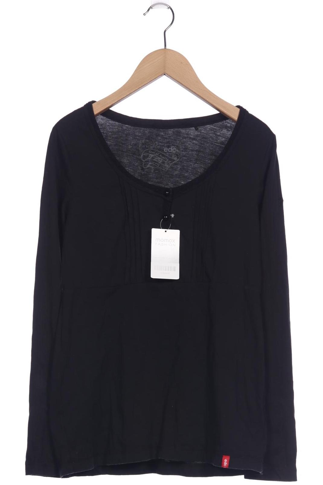 

edc by Esprit Damen Langarmshirt, schwarz, Gr. 36