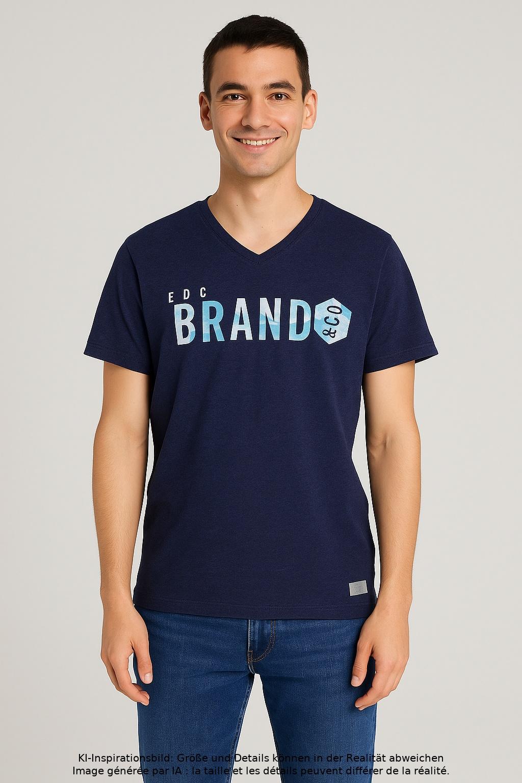 

edc by Esprit Herren T-Shirt, marineblau, Gr. 44