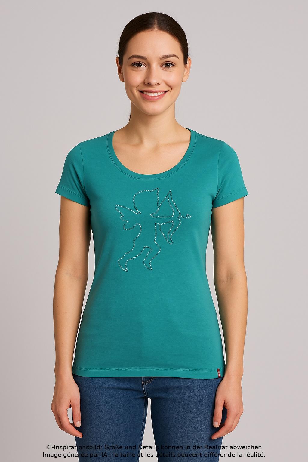 

edc by Esprit Damen T-Shirt, türkis, Gr. 34