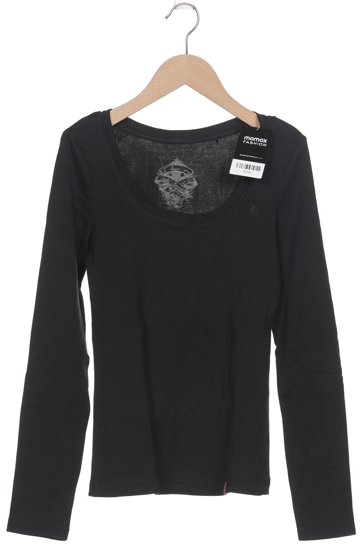 

edc by Esprit Damen Langarmshirt, schwarz, Gr. 36
