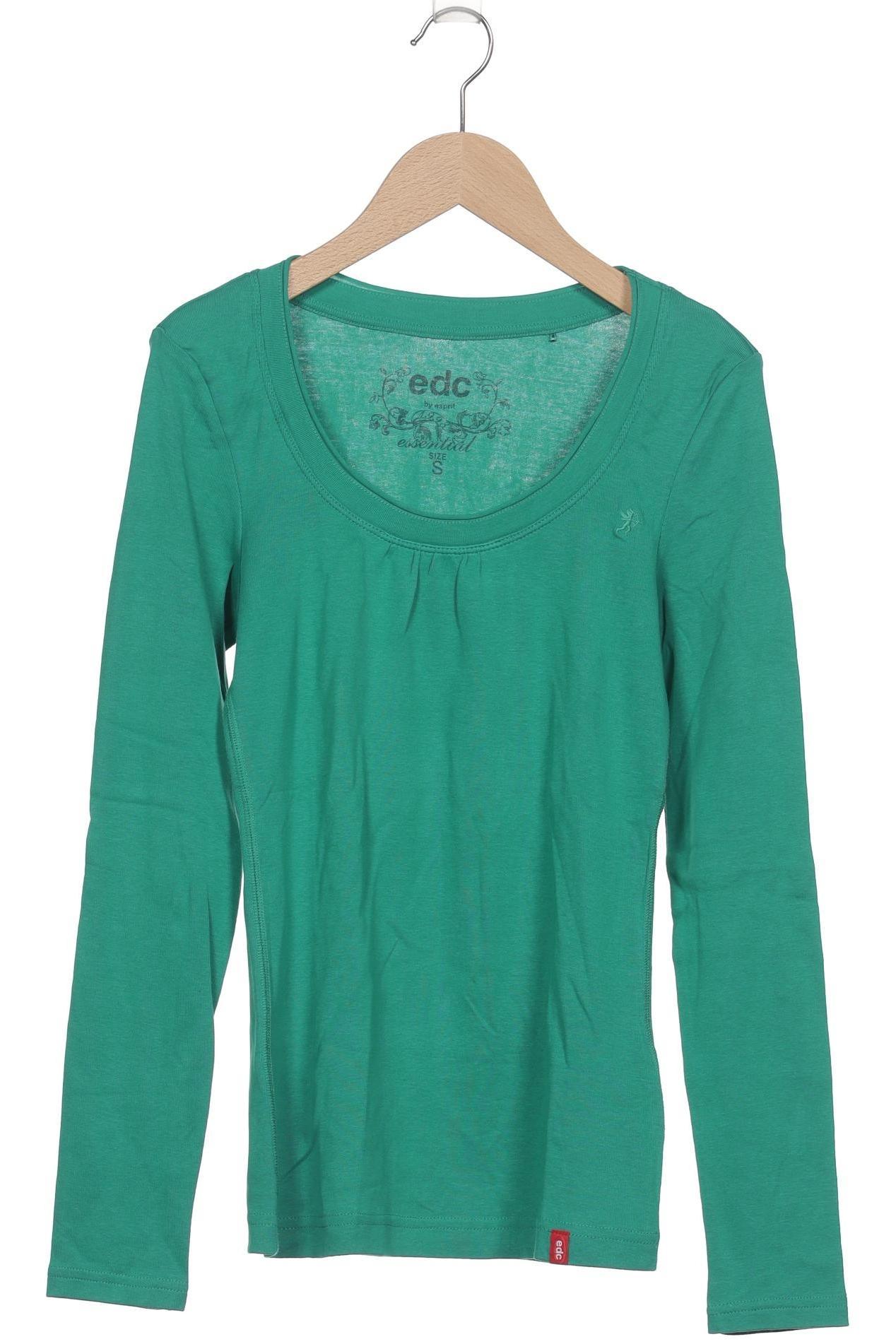 

edc by Esprit Damen Langarmshirt, grün, Gr. 36