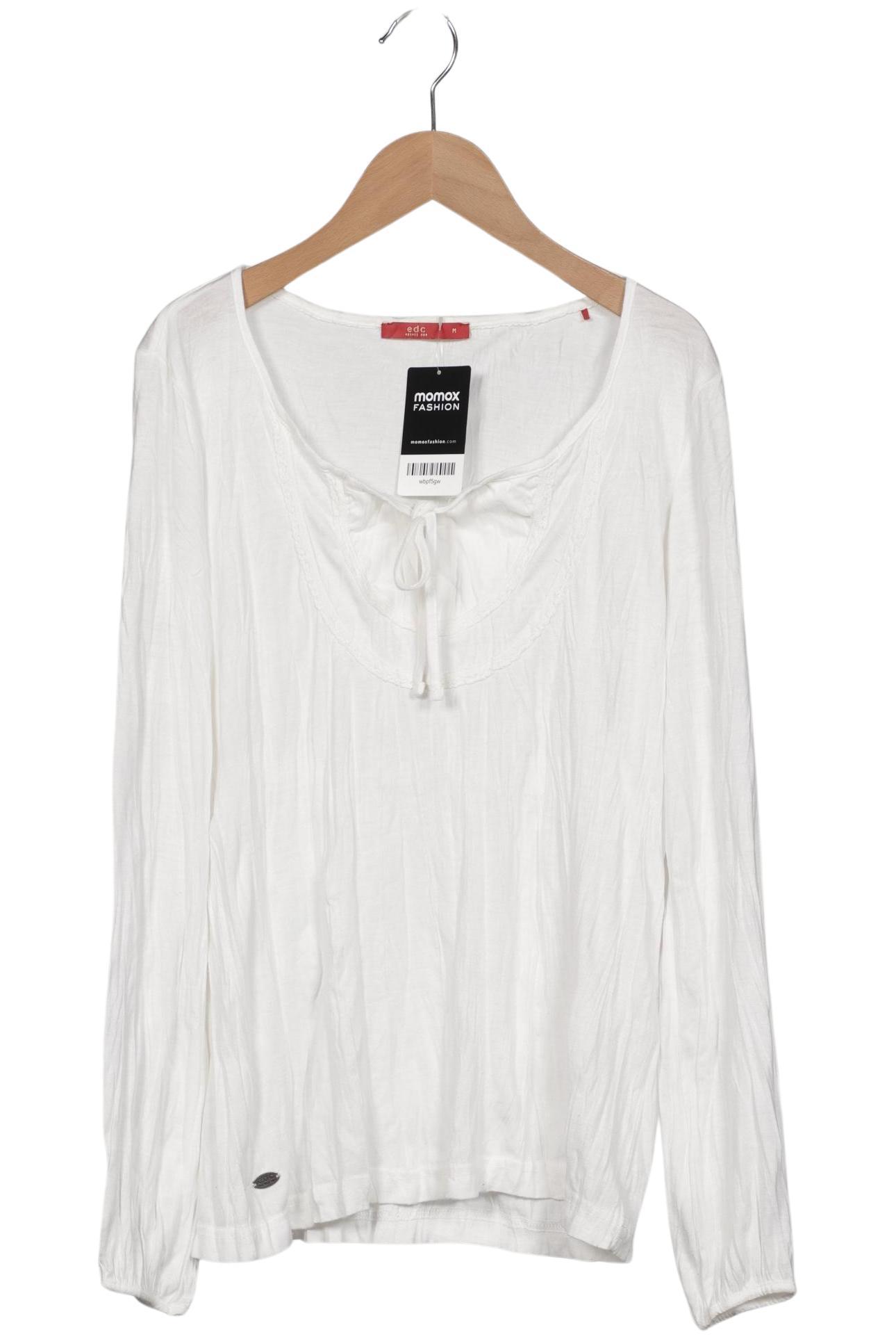 

edc by Esprit Damen Langarmshirt, weiß, Gr. 38