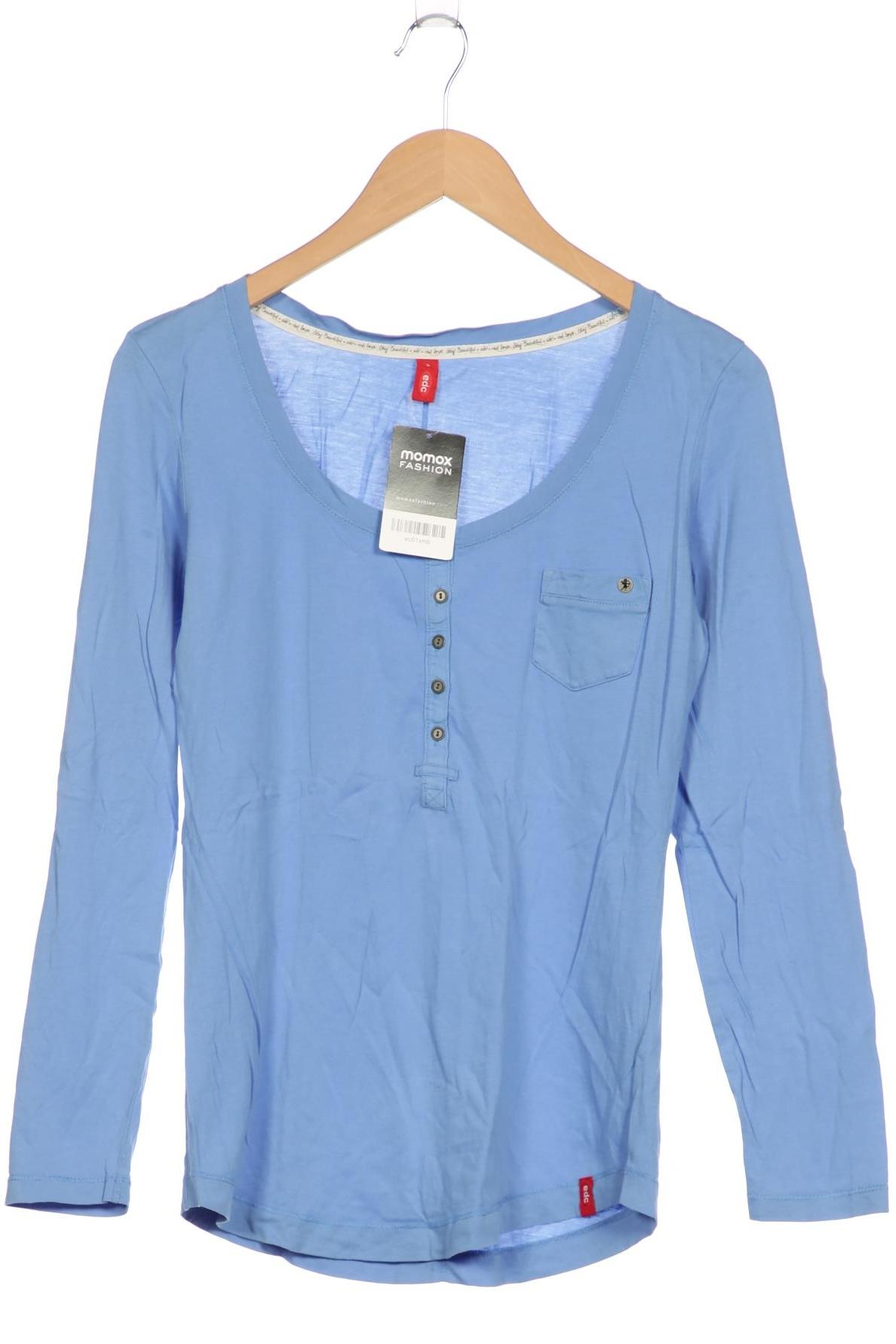 

edc by Esprit Damen Langarmshirt, blau, Gr. 36