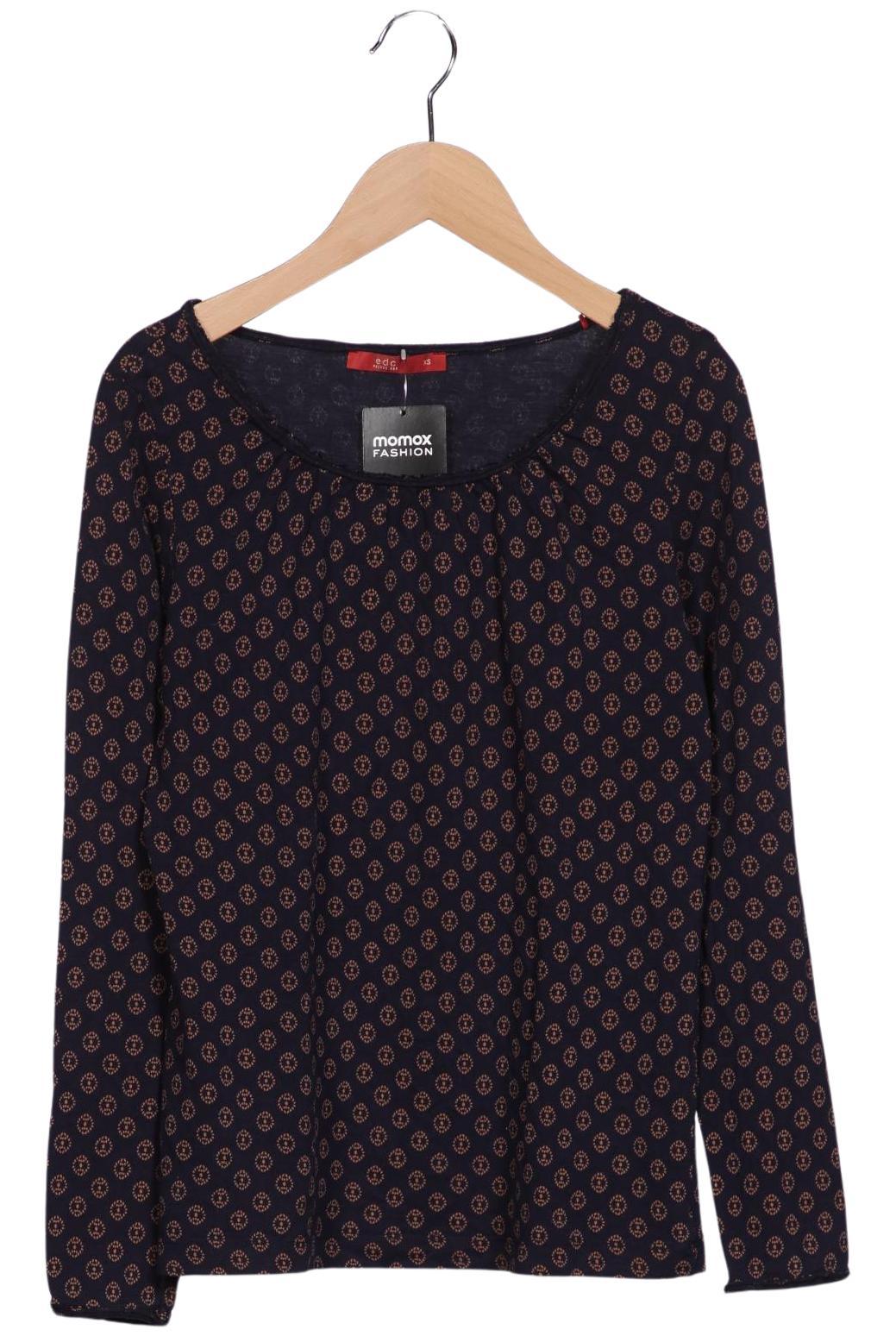 

edc by Esprit Damen Langarmshirt, marineblau, Gr. 34