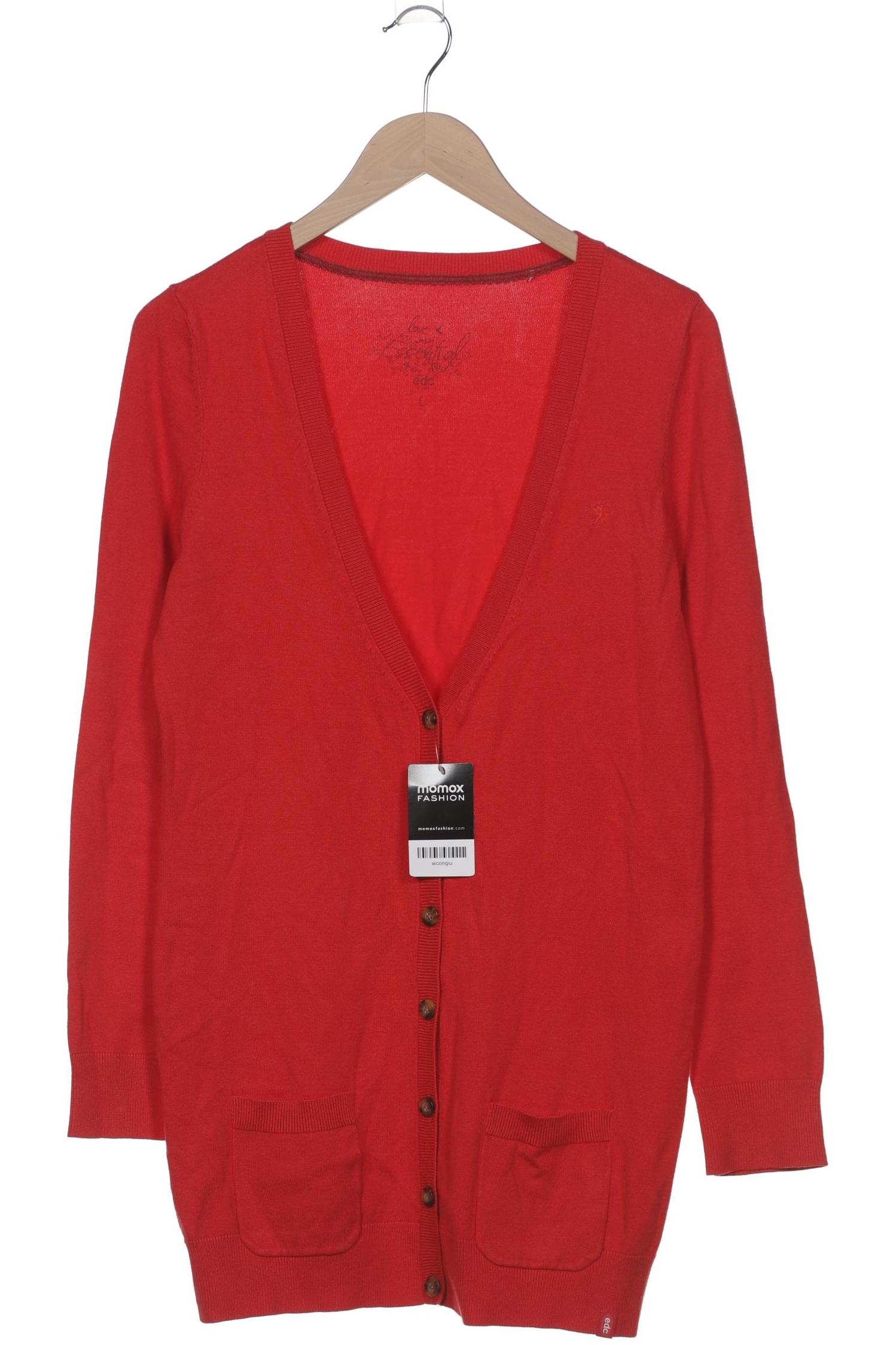 

edc by Esprit Damen Strickjacke, rot, Gr. 42
