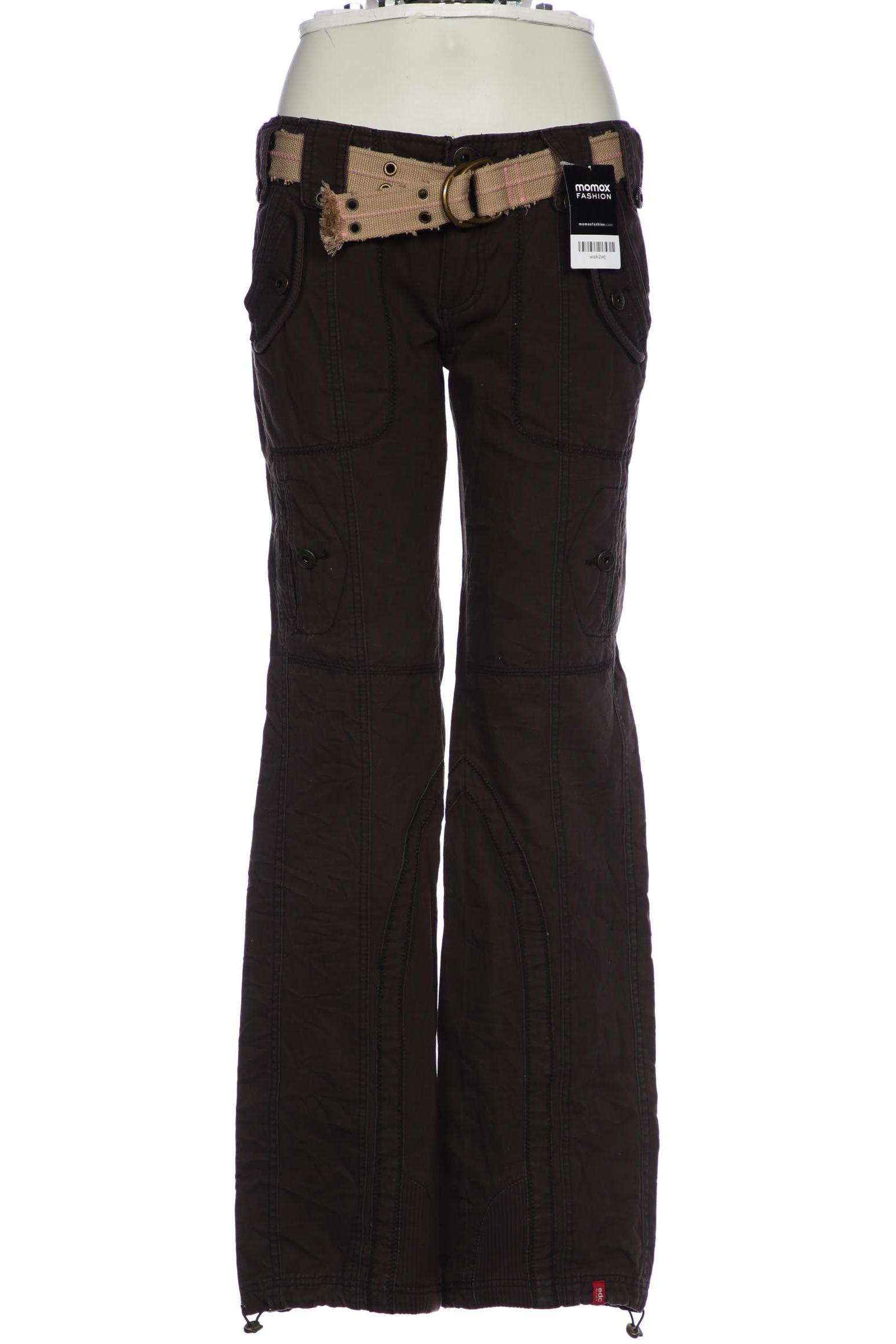 

edc by Esprit Damen Stoffhose, braun