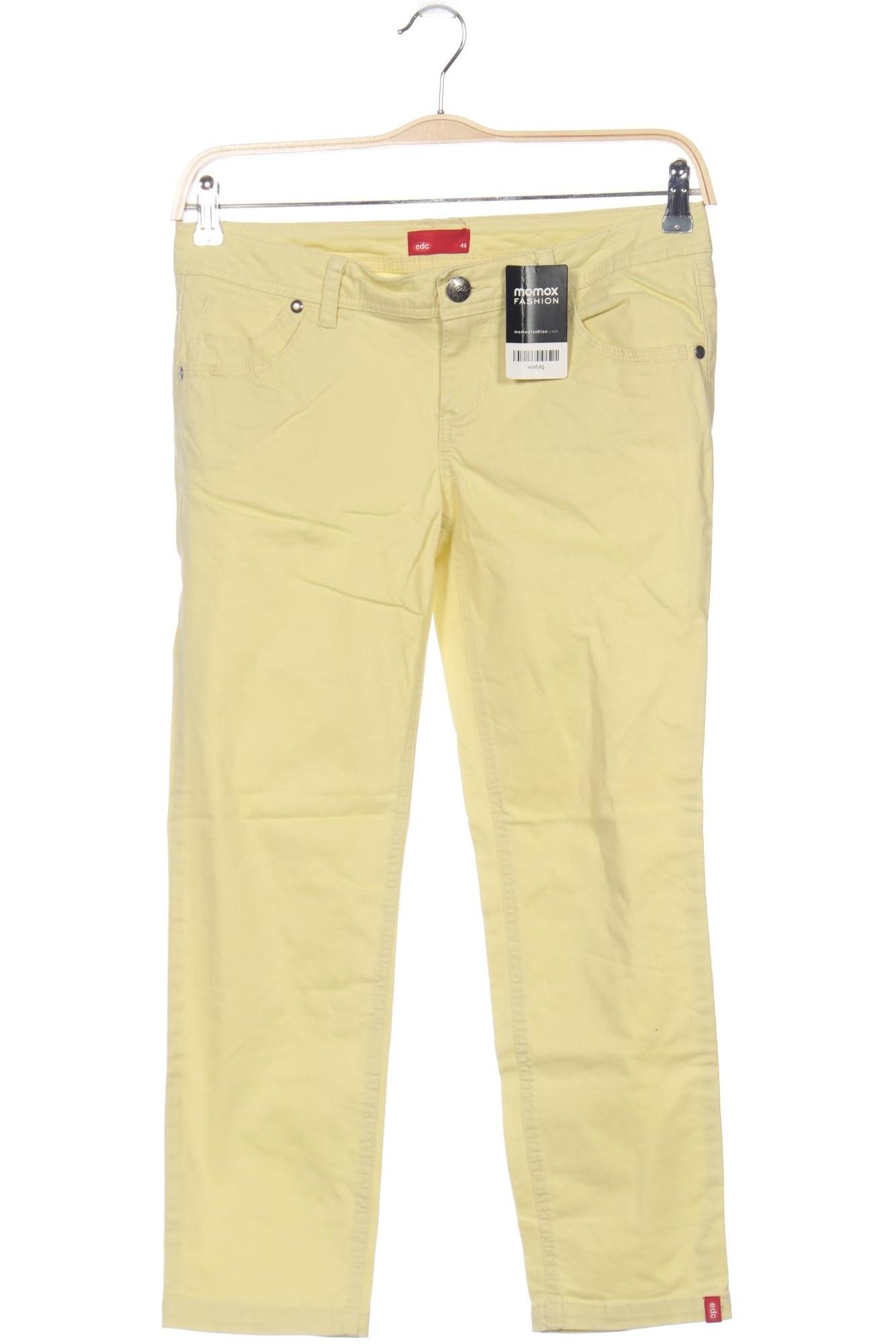 

edc by Esprit Damen Stoffhose, gelb, Gr. 40