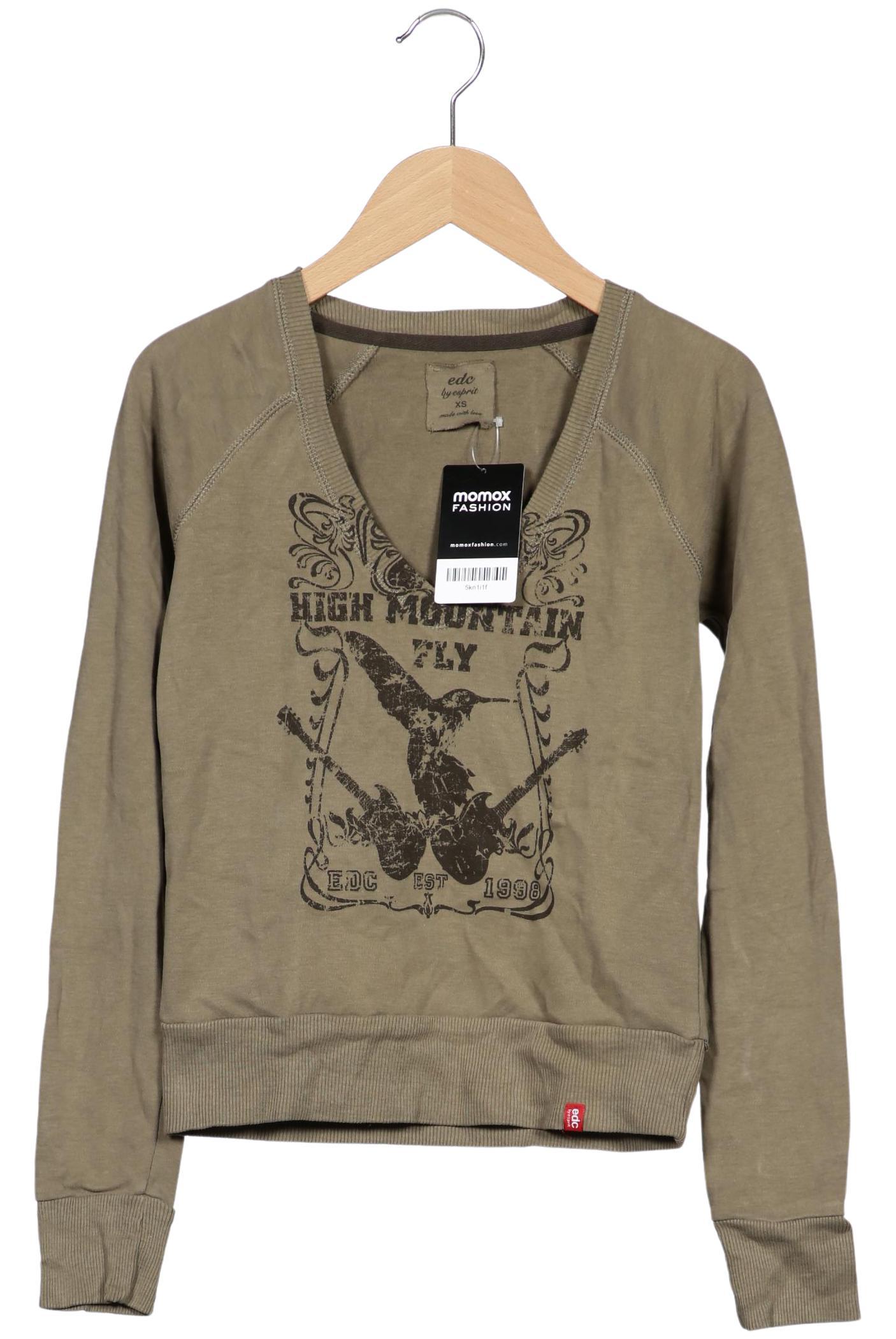 

edc by Esprit Damen Langarmshirt, grün, Gr. 34