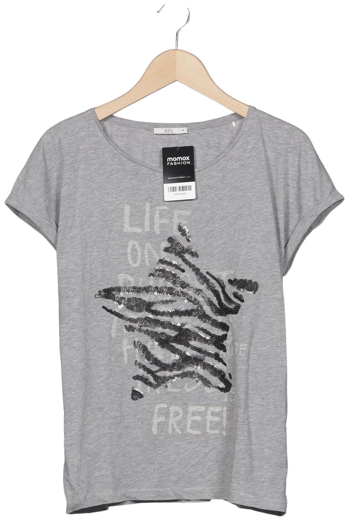 

edc by Esprit Damen T-Shirt, grau, Gr. 38