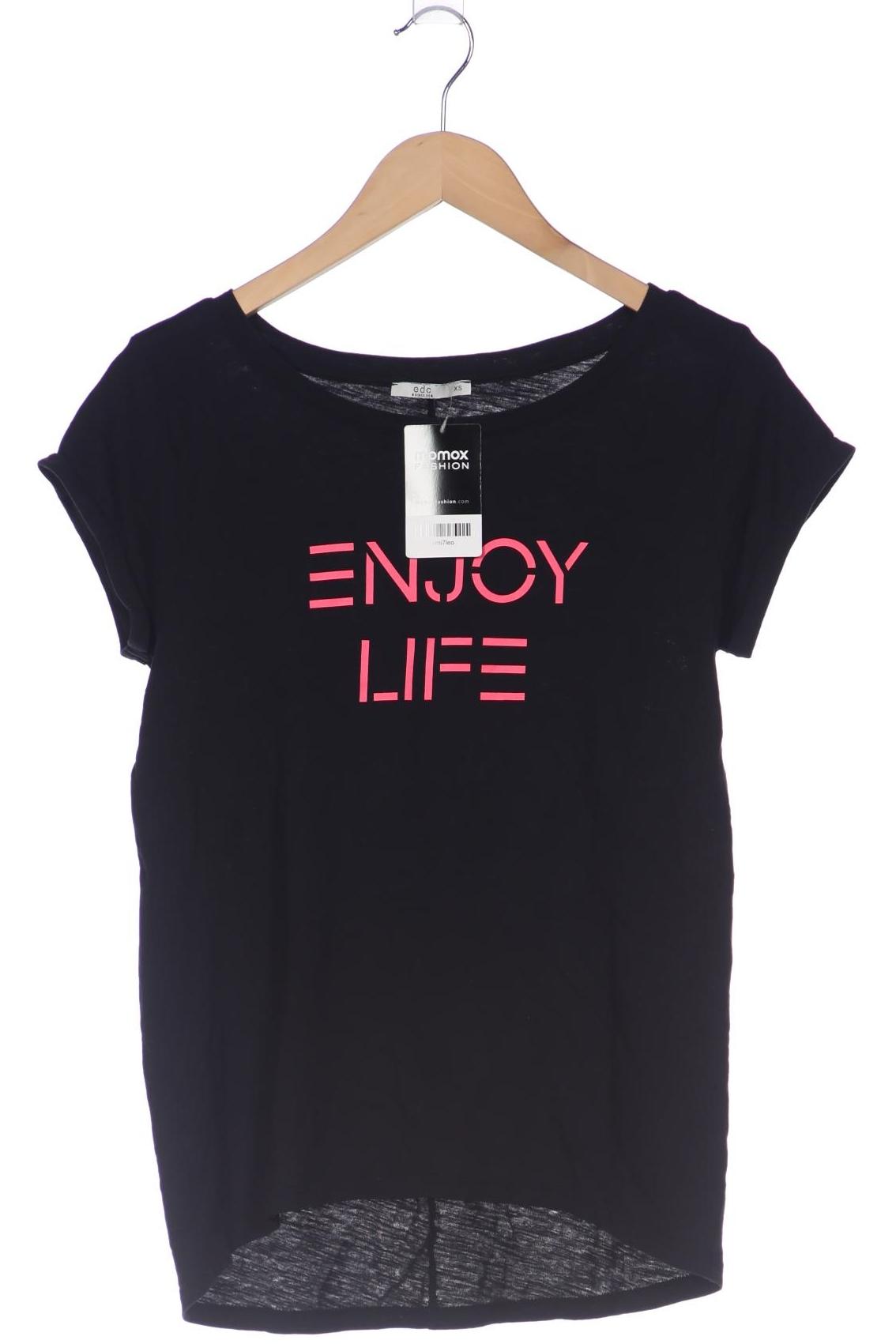 

edc by Esprit Damen T-Shirt, schwarz, Gr. 34