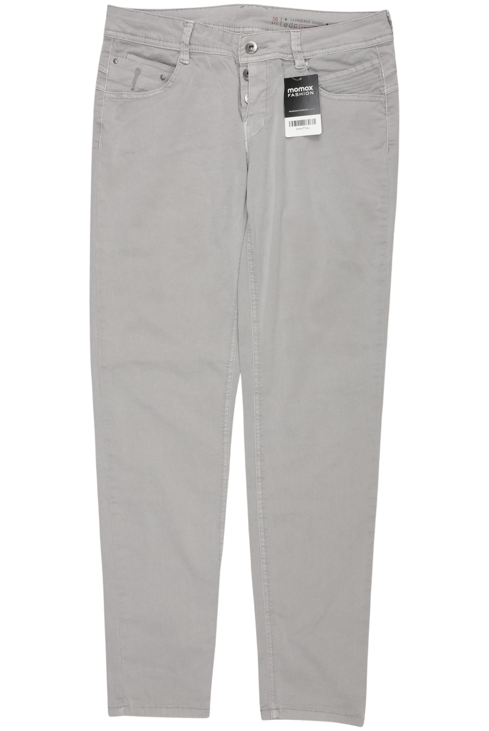 

edc by Esprit Damen Stoffhose, grau, Gr. 36