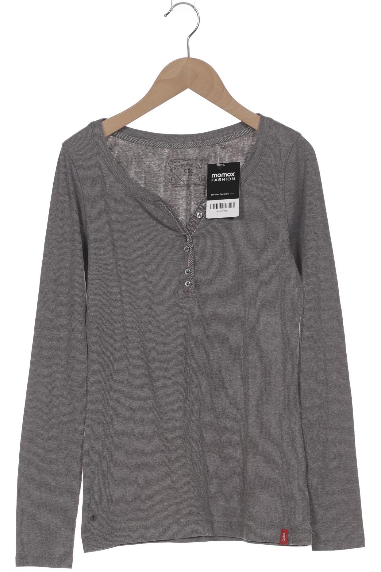 

edc by Esprit Damen Langarmshirt, grau, Gr. 38