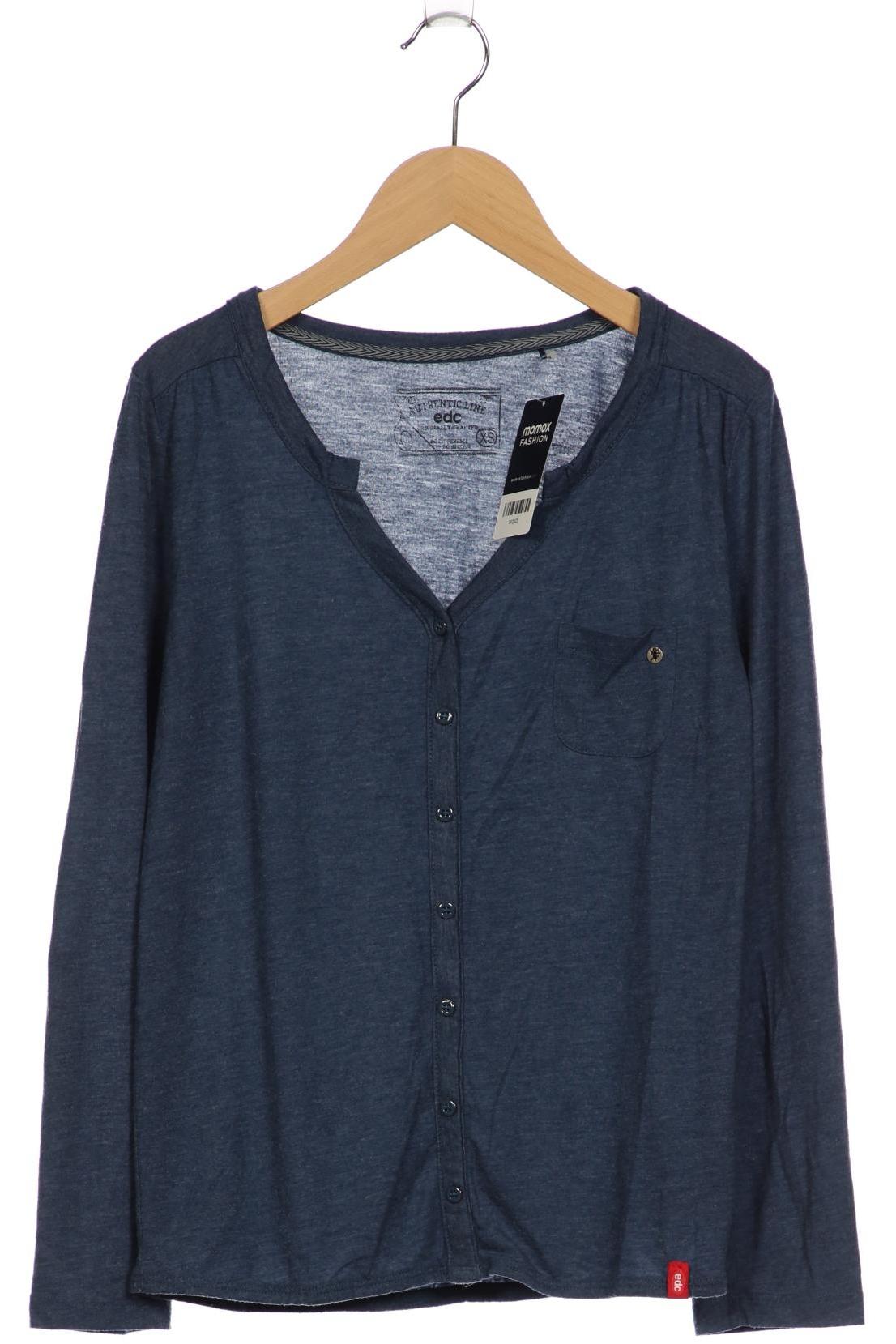 

edc by Esprit Damen Langarmshirt, marineblau, Gr. 34